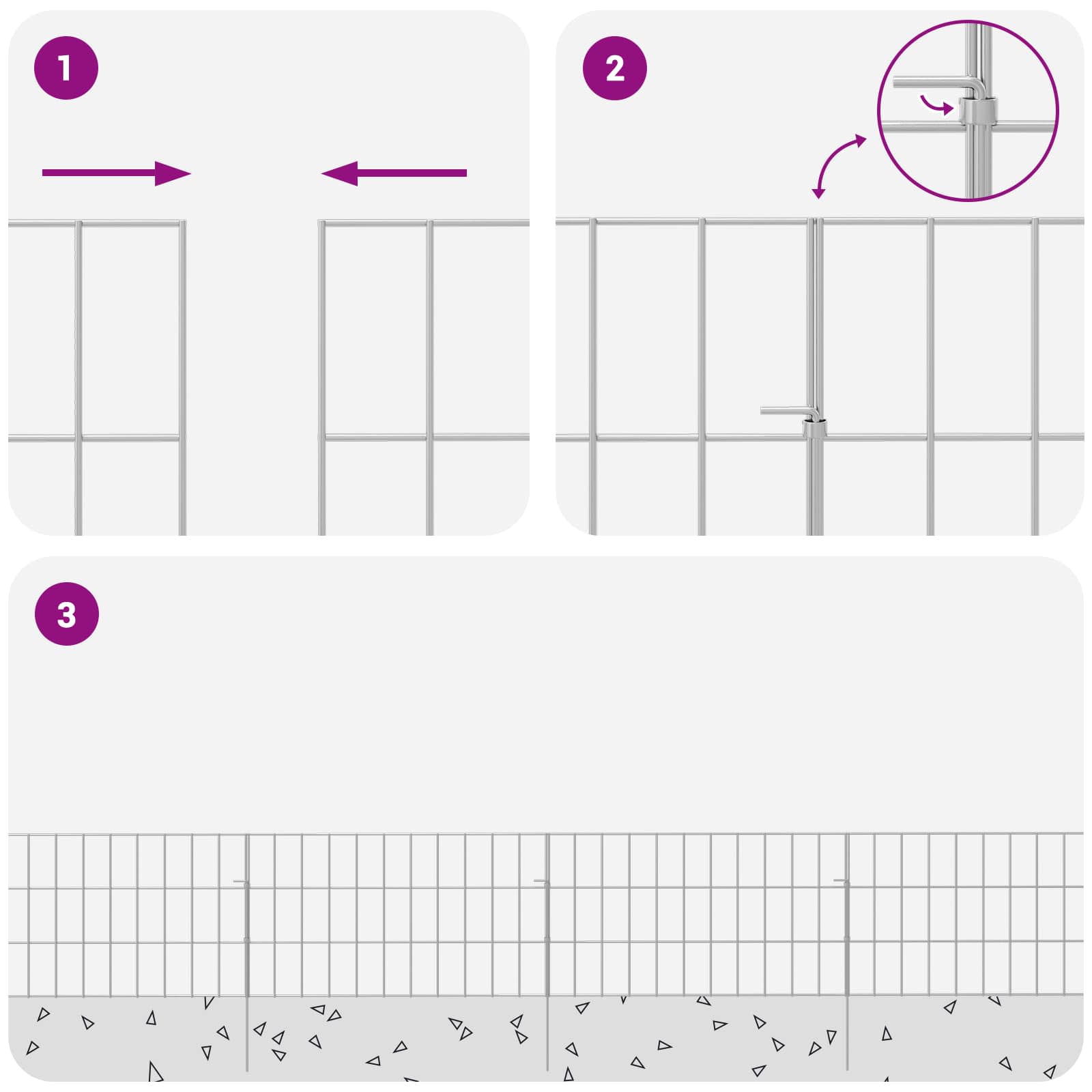 vidaXL Ogrodzenie z palikami 12 pcs 55 x 30 cm Mesh Stal ocynkowana