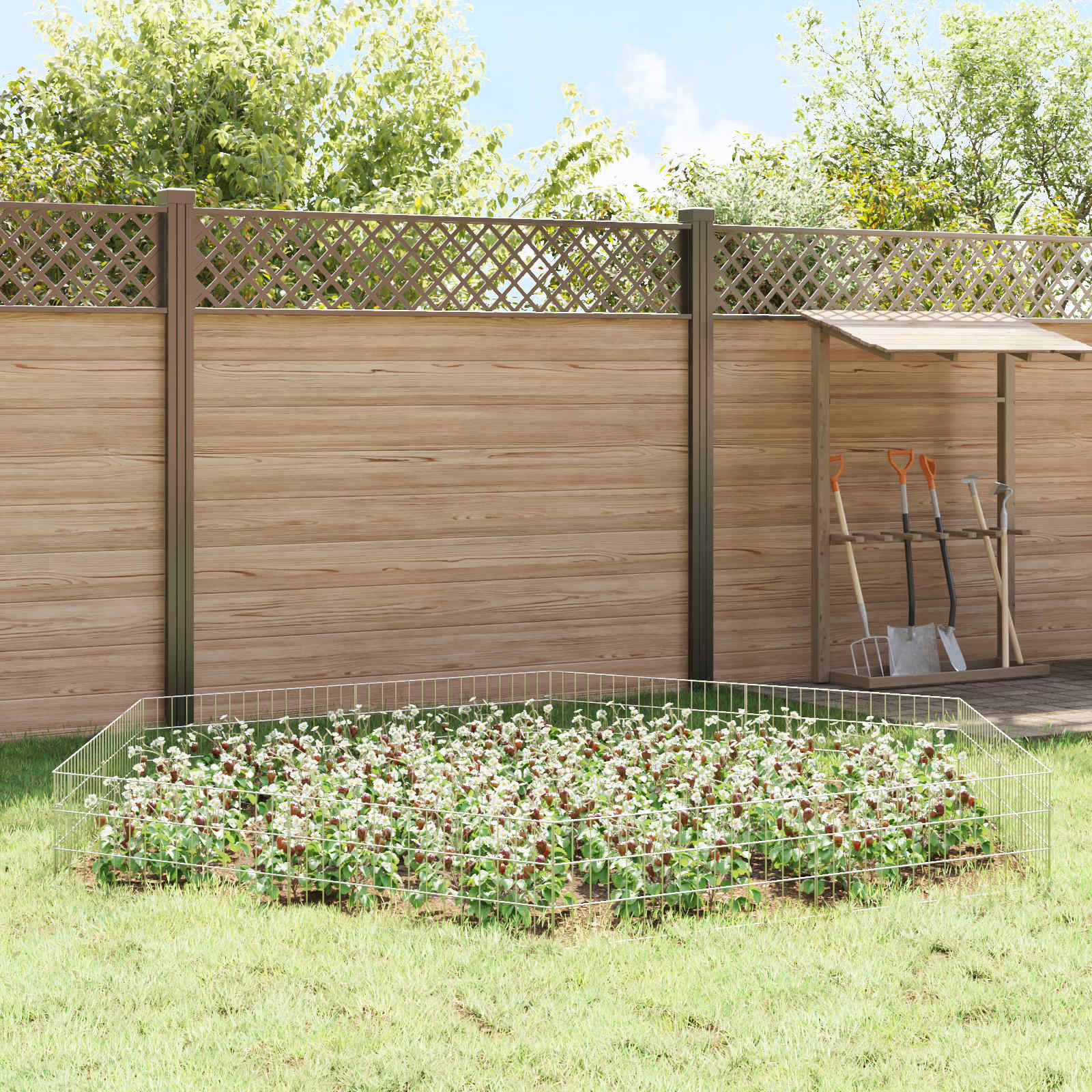 vidaXL Ogrodzenie z palikami 24 pcs 75 x 30 cm Mesh Stal ocynkowana