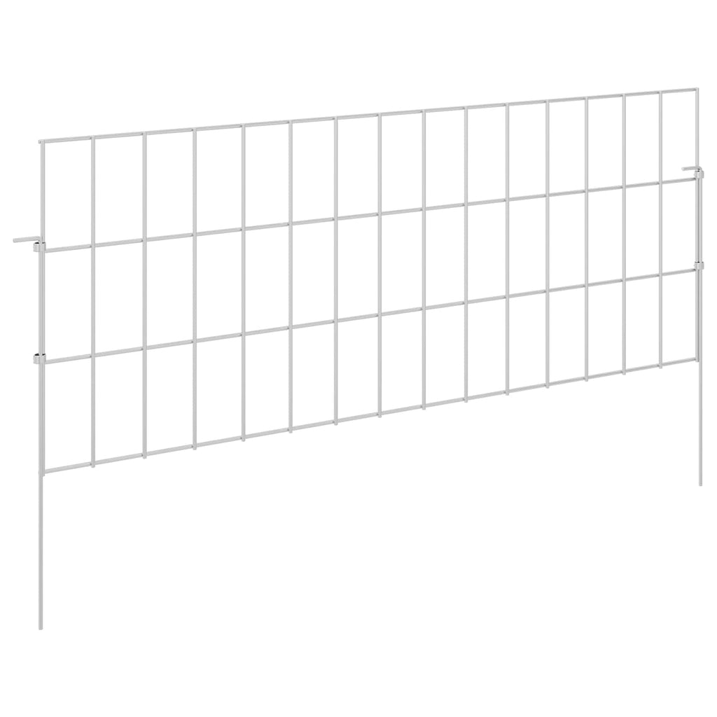 vidaXL Ogrodzenie z palikami 48 pcs 75 x 30 cm Mesh Stal ocynkowana