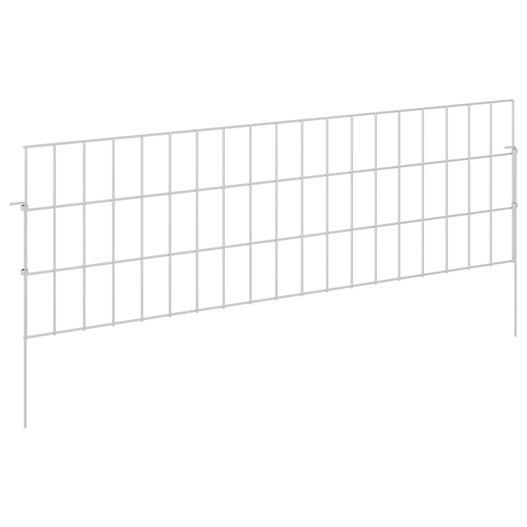 vidaXL Ogrodzenie z palikami 12 pcs 95 x 30 cm Mesh Stal ocynkowana