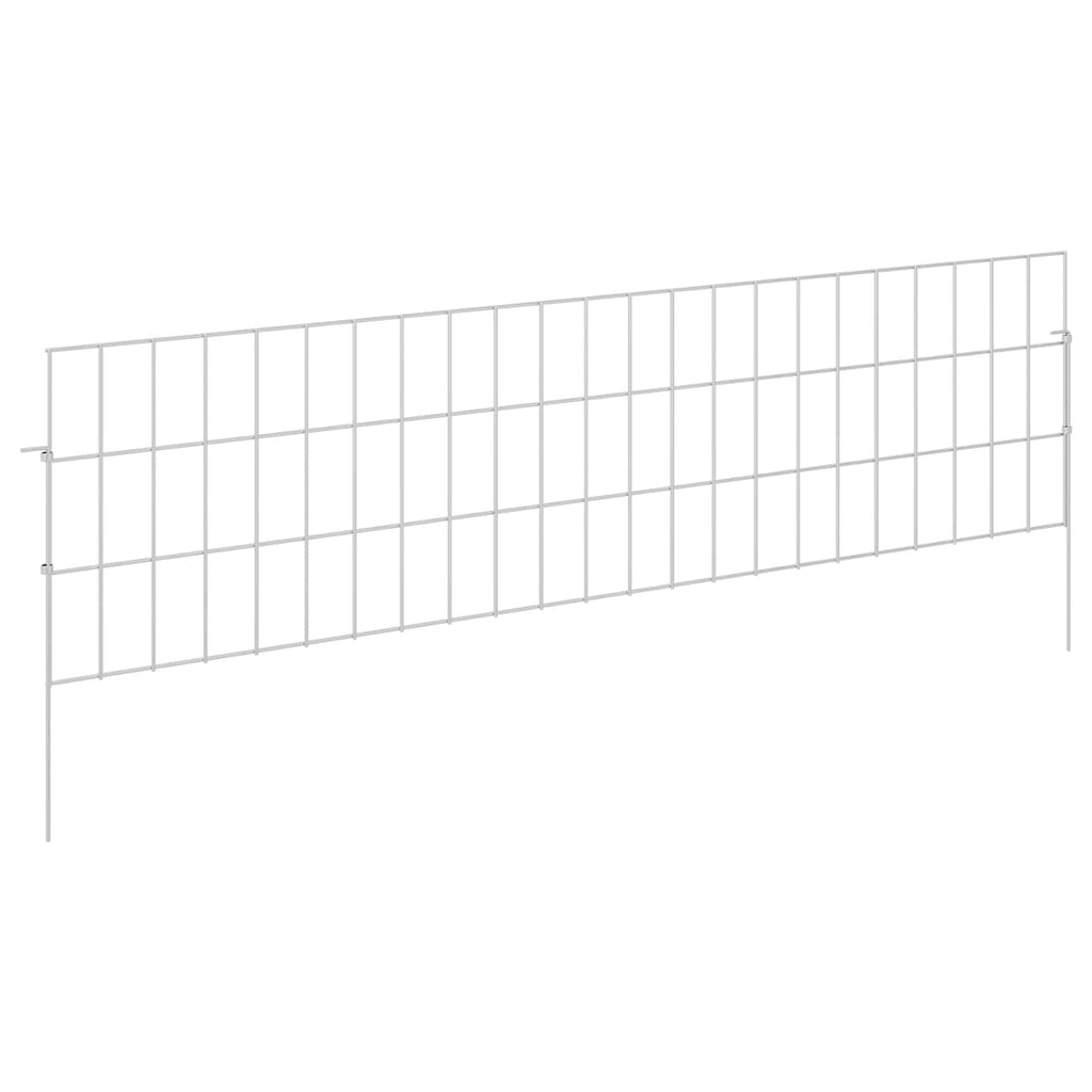 vidaXL Ogrodzenie z palikami 12 pcs 115 x 30 cm Mesh Stal ocynkowana