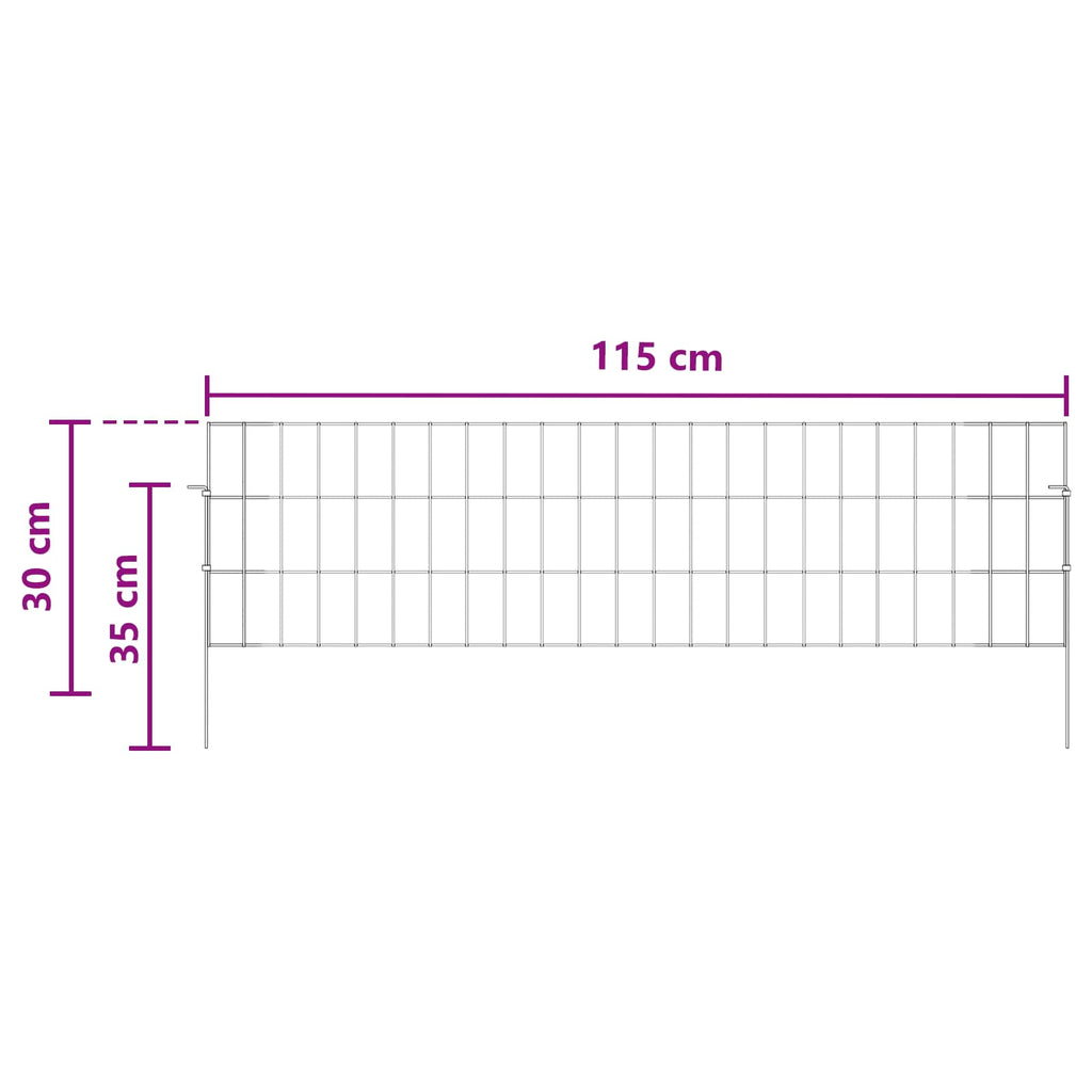 vidaXL Ogrodzenie z palikami 12 pcs 115 x 30 cm Mesh Stal ocynkowana
