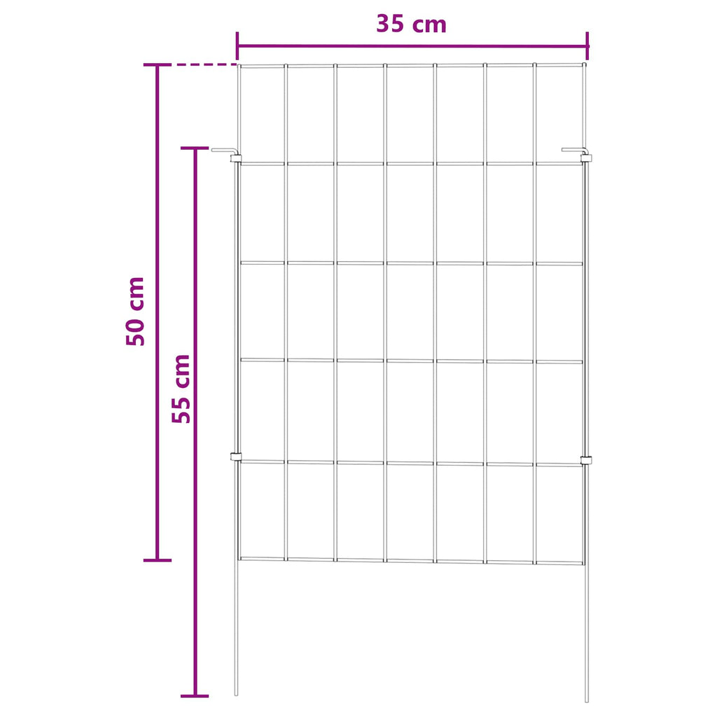 vidaXL Ogrodzenie z palikami 12 pcs 35 x 50 cm Mesh Stal ocynkowana