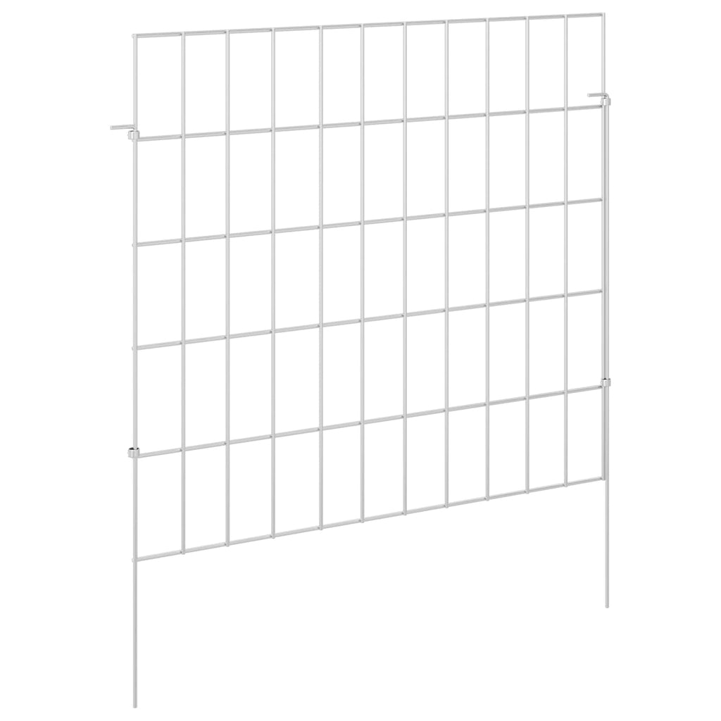 vidaXL Ogrodzenie z palikami 12 pcs 55 x 50 cm Mesh Stal ocynkowana
