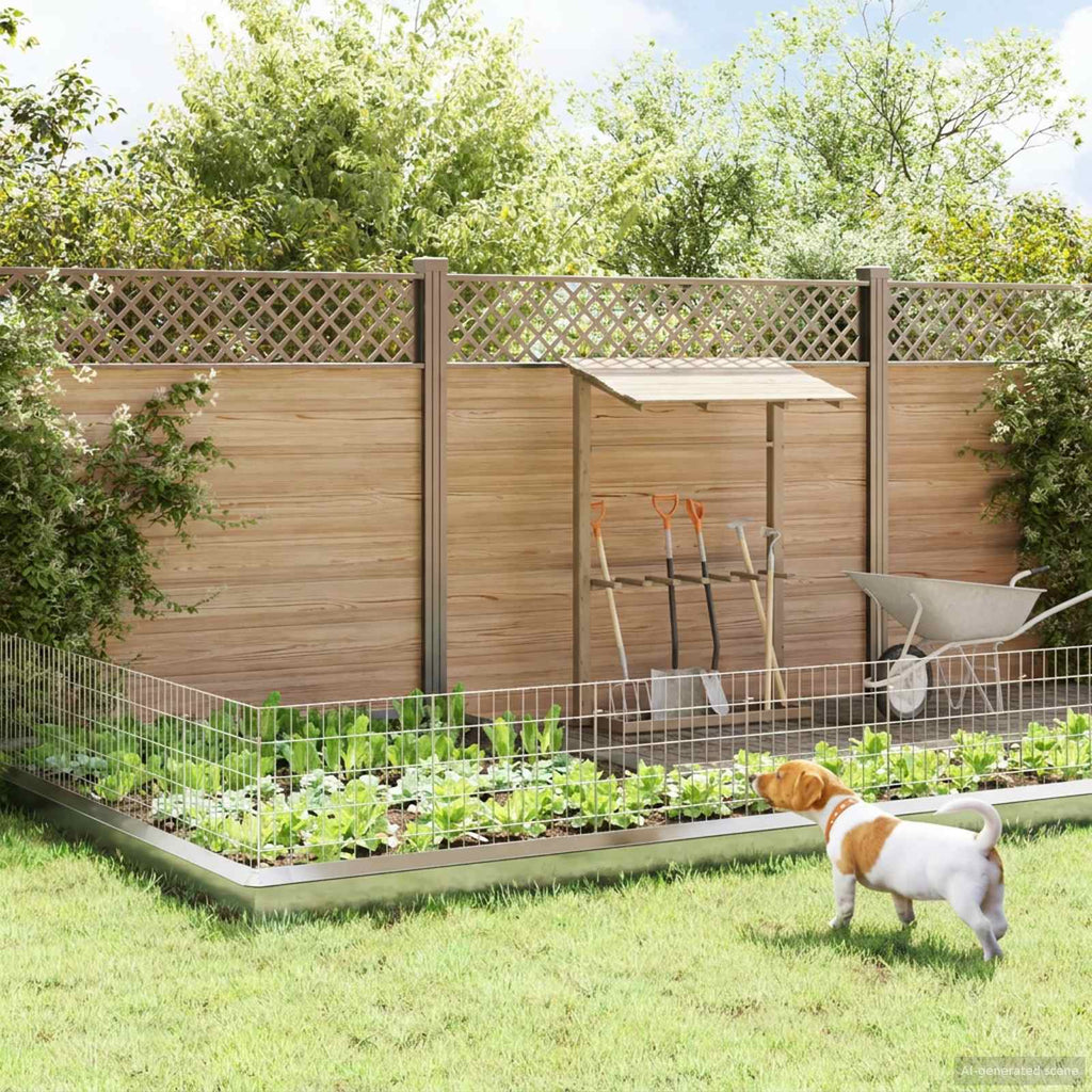 vidaXL Ogrodzenie z palikami 24 pcs 55 x 50 cm Mesh Stal ocynkowana