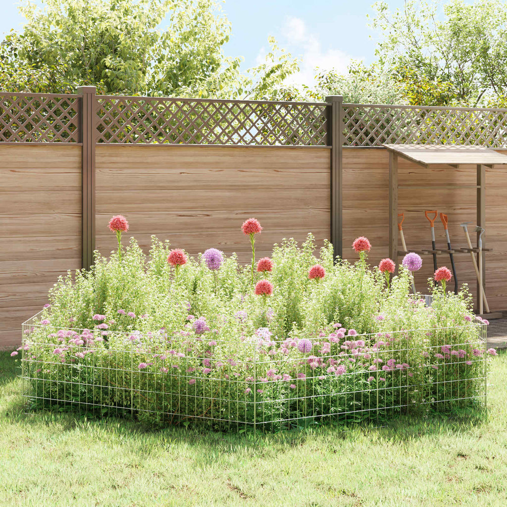 vidaXL Ogrodzenie z palikami 24 pcs 75 x 50 cm Mesh Stal ocynkowana