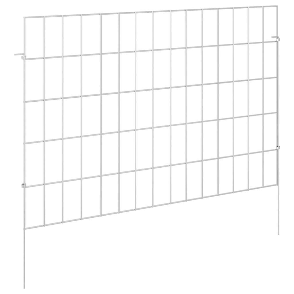 vidaXL Ogrodzenie z palikami 24 pcs 75 x 50 cm Mesh Stal ocynkowana