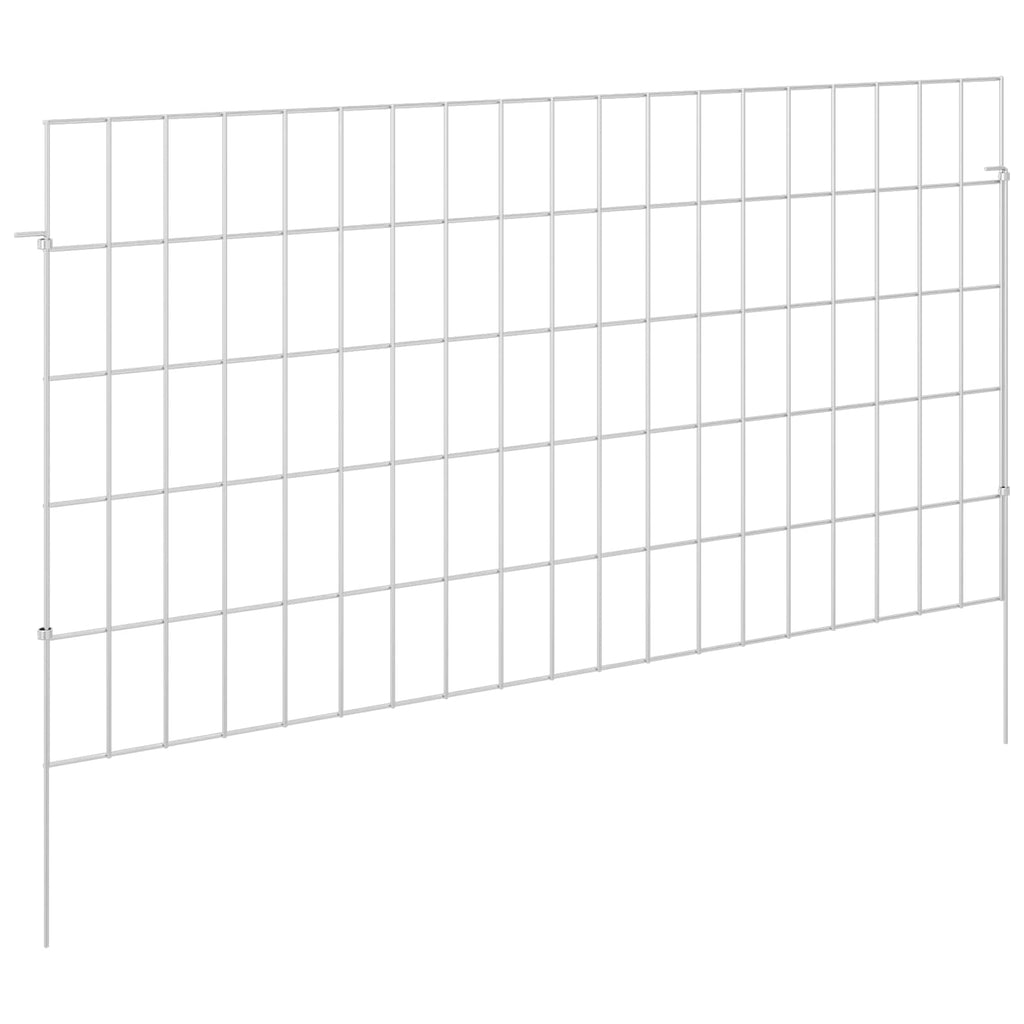 vidaXL Ogrodzenie z palikami 24 pcs 95 x 50 cm Mesh Stal ocynkowana