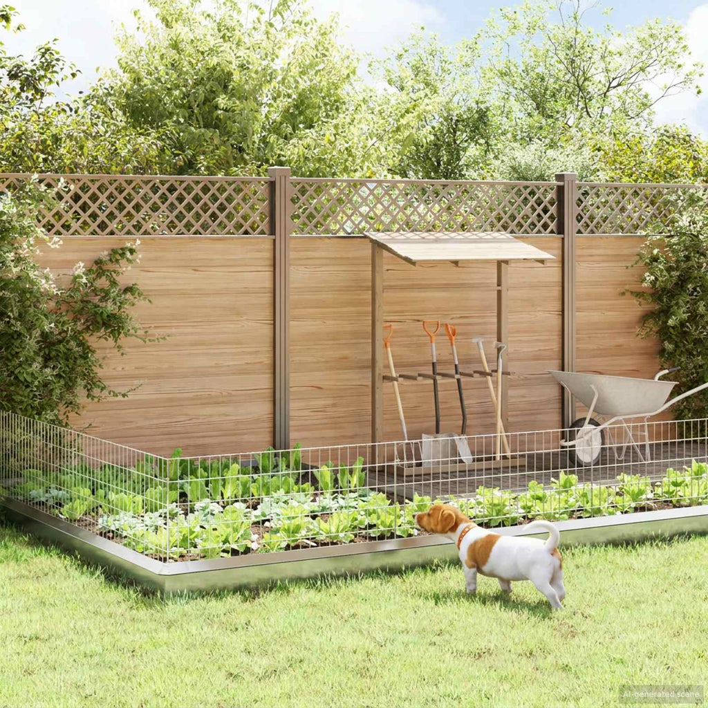 vidaXL Ogrodzenie z palikami 12 pcs 115 x 50 cm Mesh Stal ocynkowana