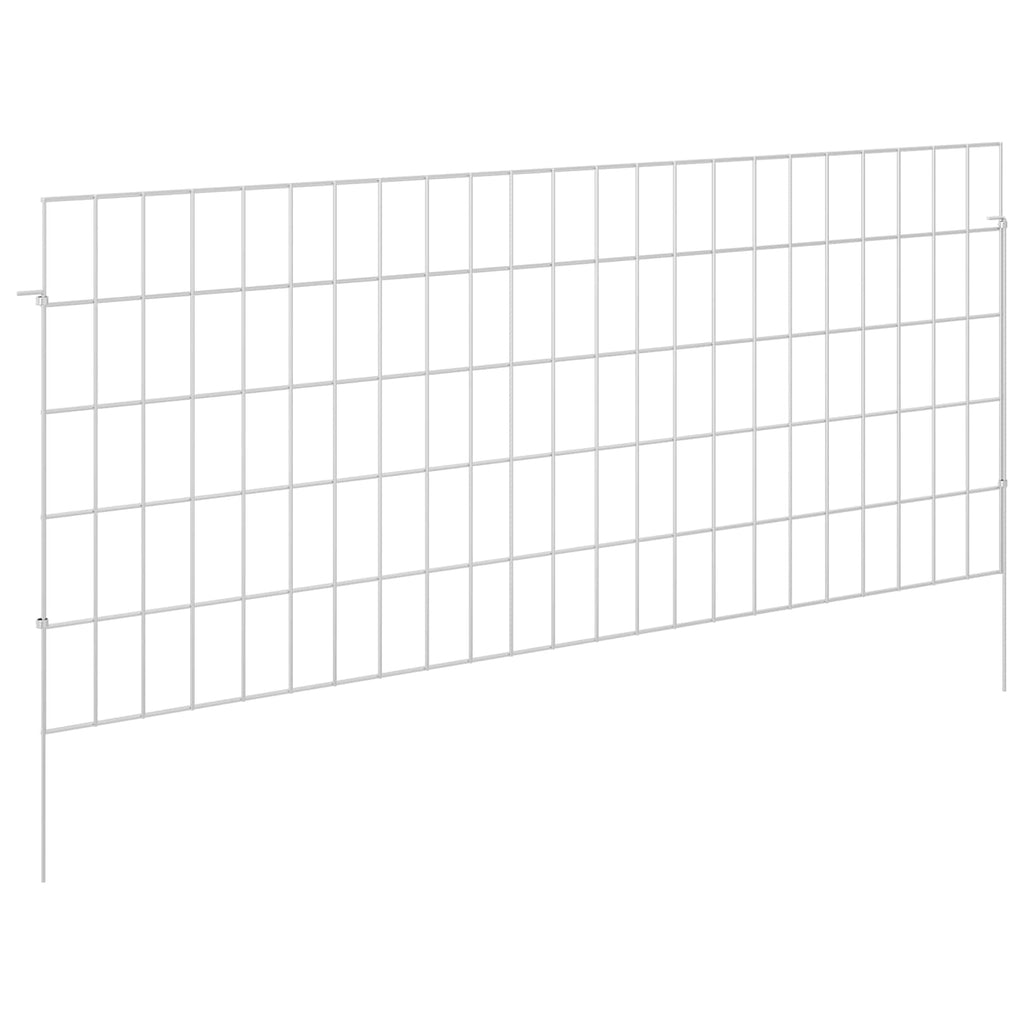 vidaXL Ogrodzenie z palikami 12 pcs 115 x 50 cm Mesh Stal ocynkowana