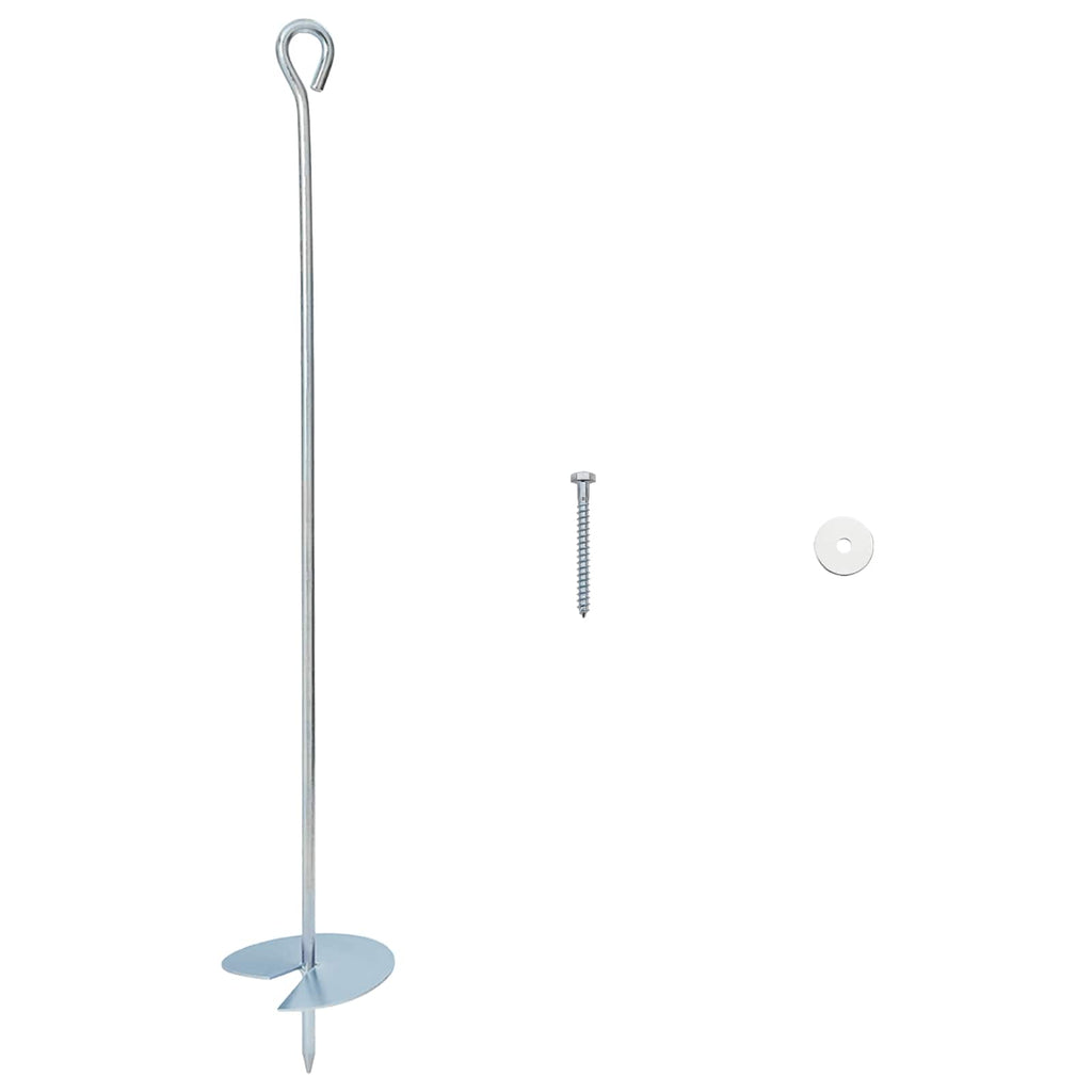 vidaXL Kotwa ziemna 10 pcs srebrny Ø10 x 60 cm Galwanizowany metal