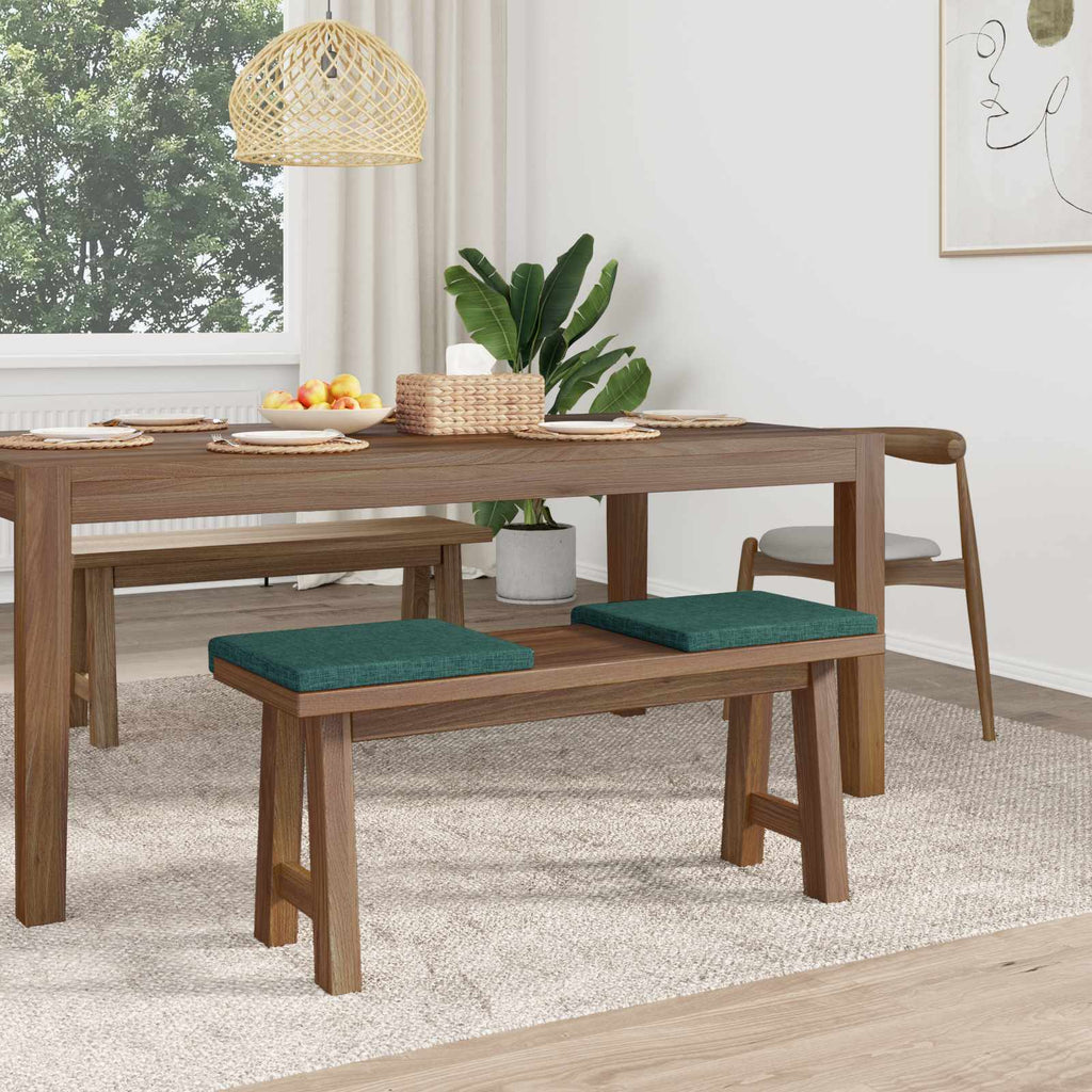 vidaXL Poduszka na ławkę 2 pcs tkanina Ciemnozielony Głębokość 35 cm