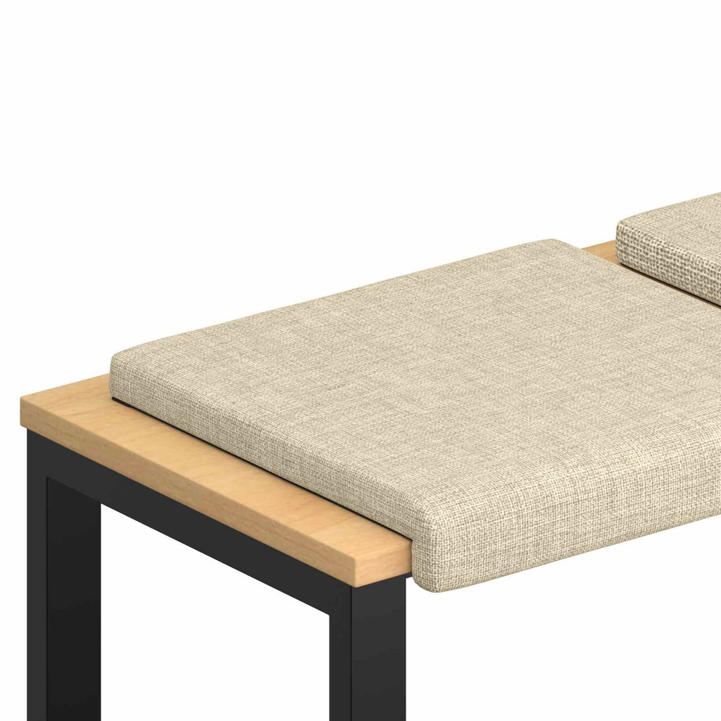 vidaXL Poduszka na ławkę 2 pcs tkanina kremowy Głębokość 35 cm
