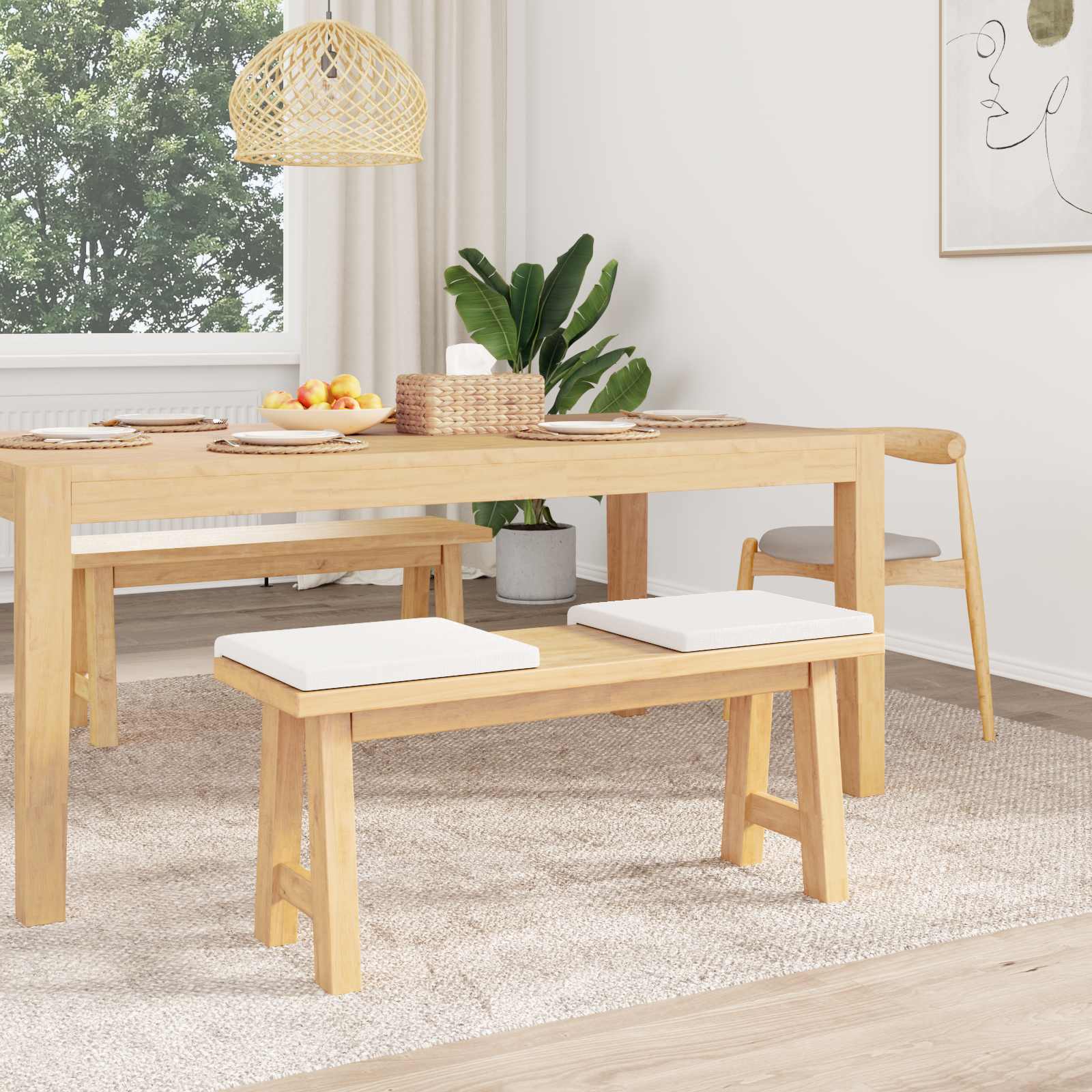vidaXL Poduszka na ławkę 2 pcs tkanina Biały Głębokość 35 cm