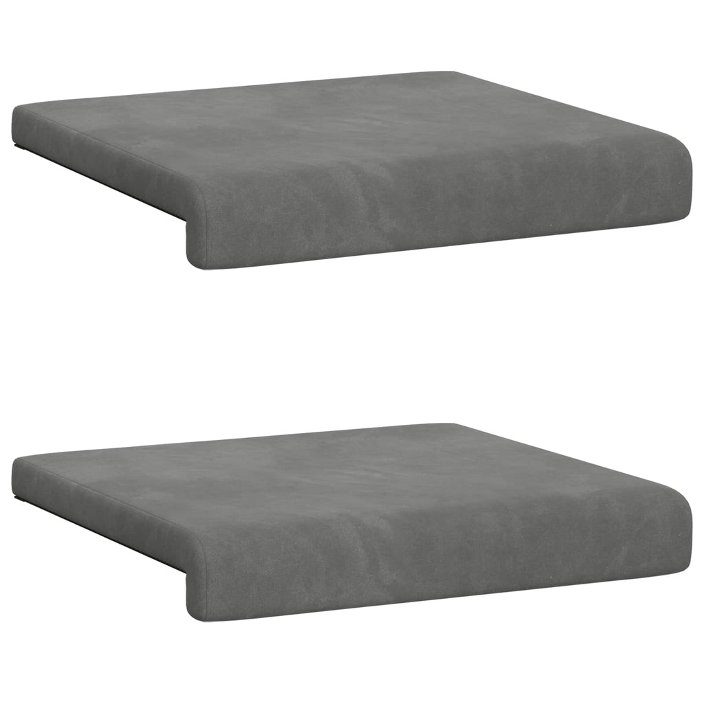vidaXL Poduszka na ławkę 2 pcs Welur ciemnoszary Głębokość 35 cm