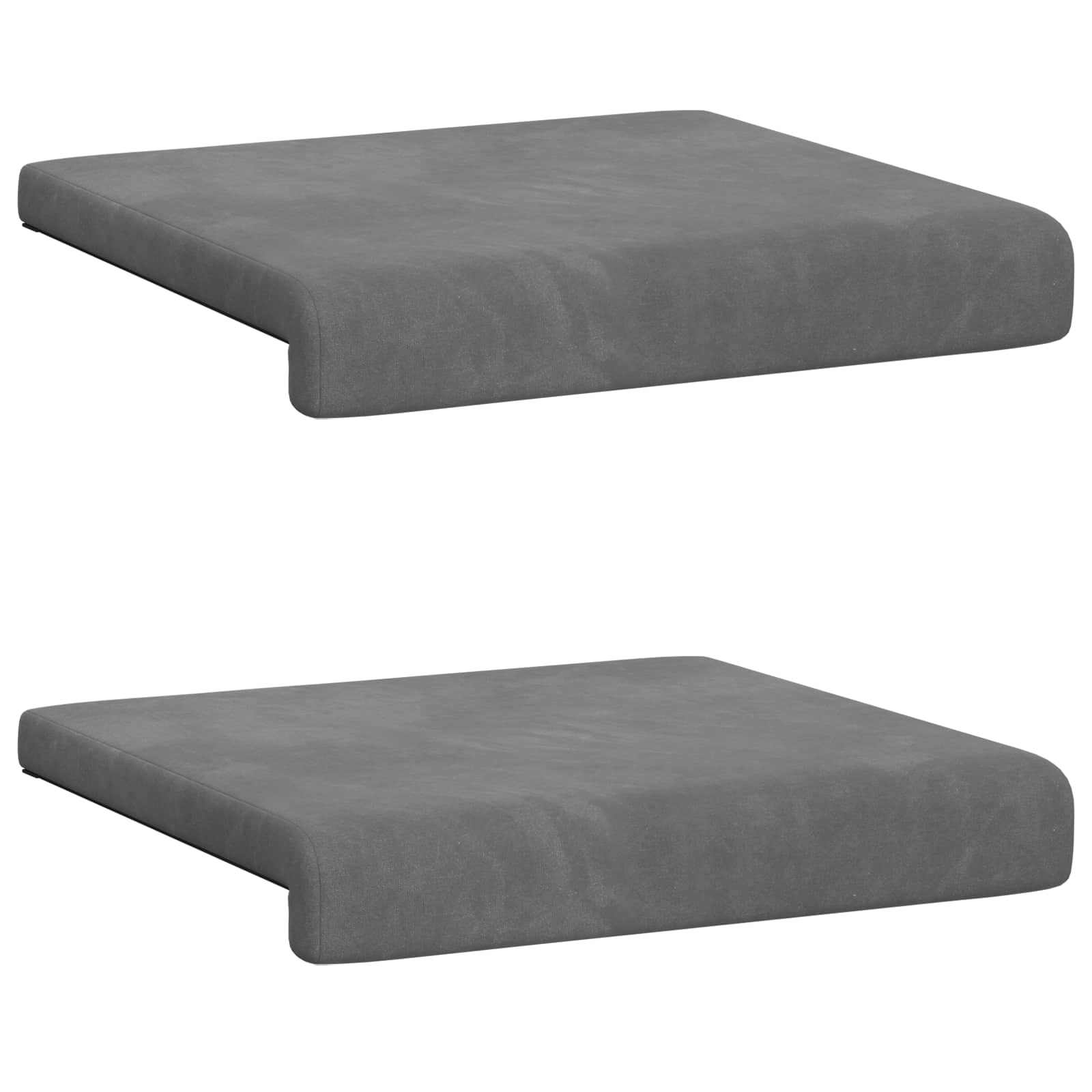 vidaXL Poduszka na ławkę 2 pcs Welur ciemnoszary Głębokość 35 cm