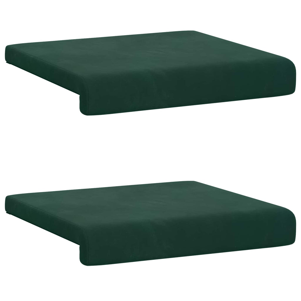 vidaXL Poduszka na ławkę 2 pcs Welur Ciemnozielony Głębokość 35 cm