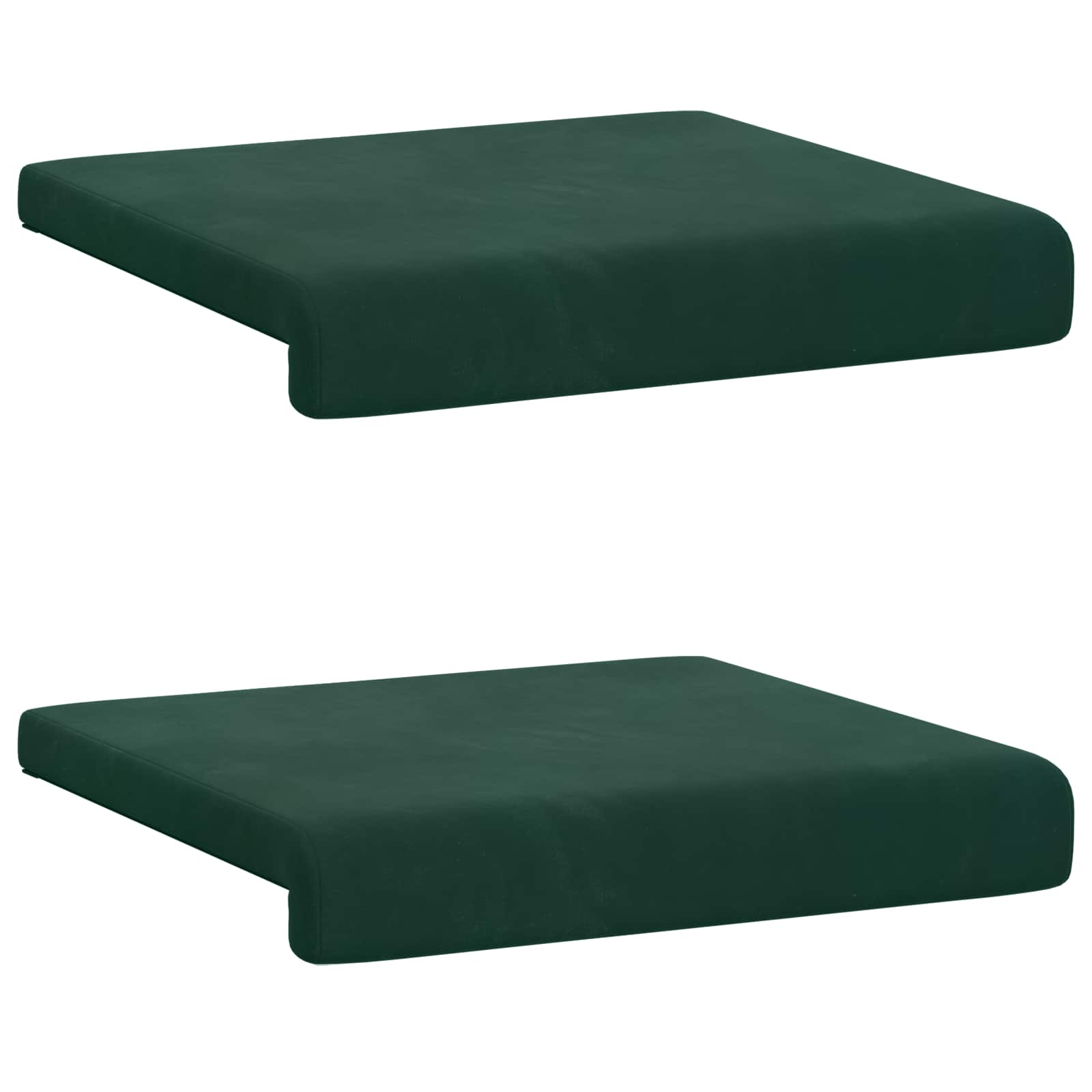 vidaXL Poduszka na ławkę 2 pcs Welur Ciemnozielony Głębokość 35 cm
