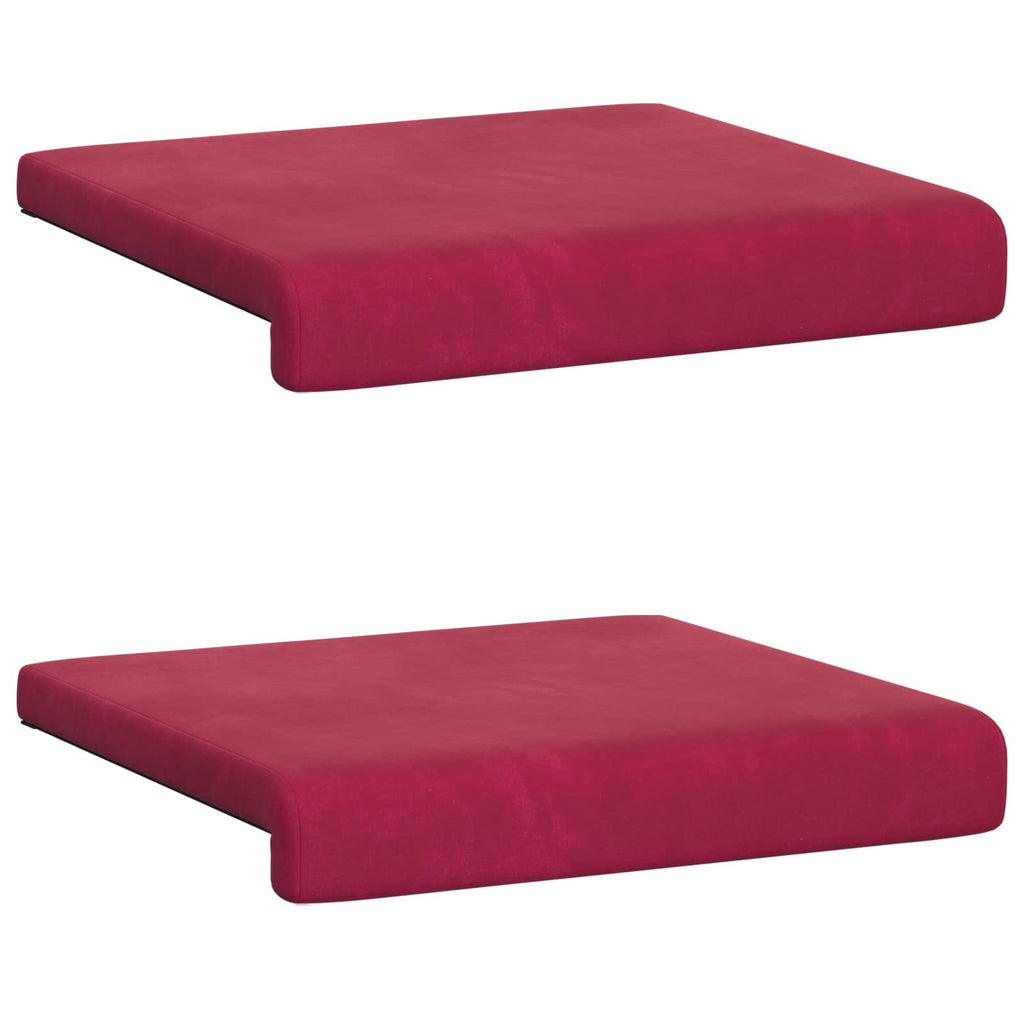 vidaXL Poduszka na ławkę 2 pcs Welur Czerwone wino Głębokość 35 cm