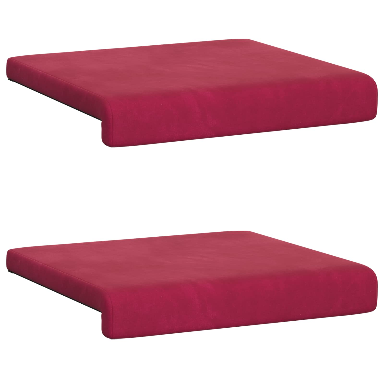 vidaXL Poduszka na ławkę 2 pcs Welur Czerwone wino Głębokość 35 cm
