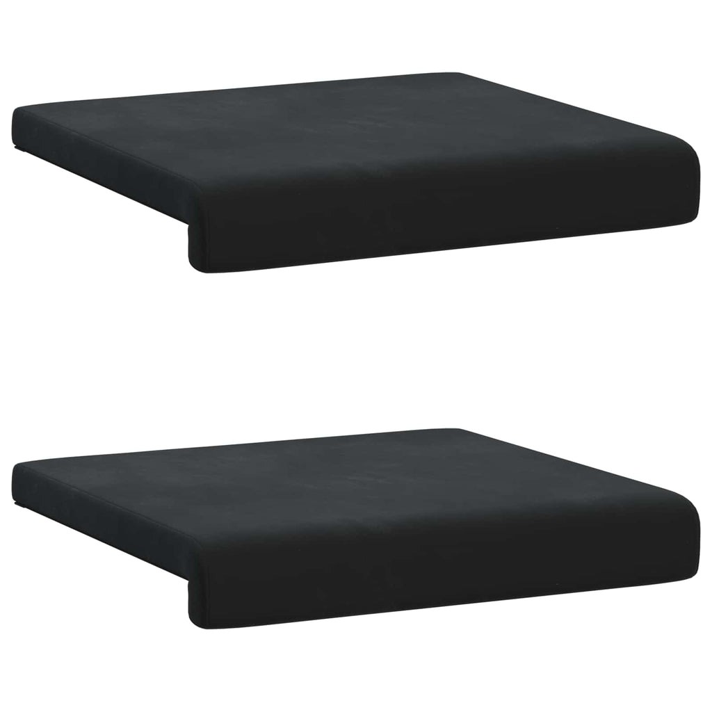 vidaXL Poduszka na ławkę 2 pcs Welur Czarny Głębokość 35 cm