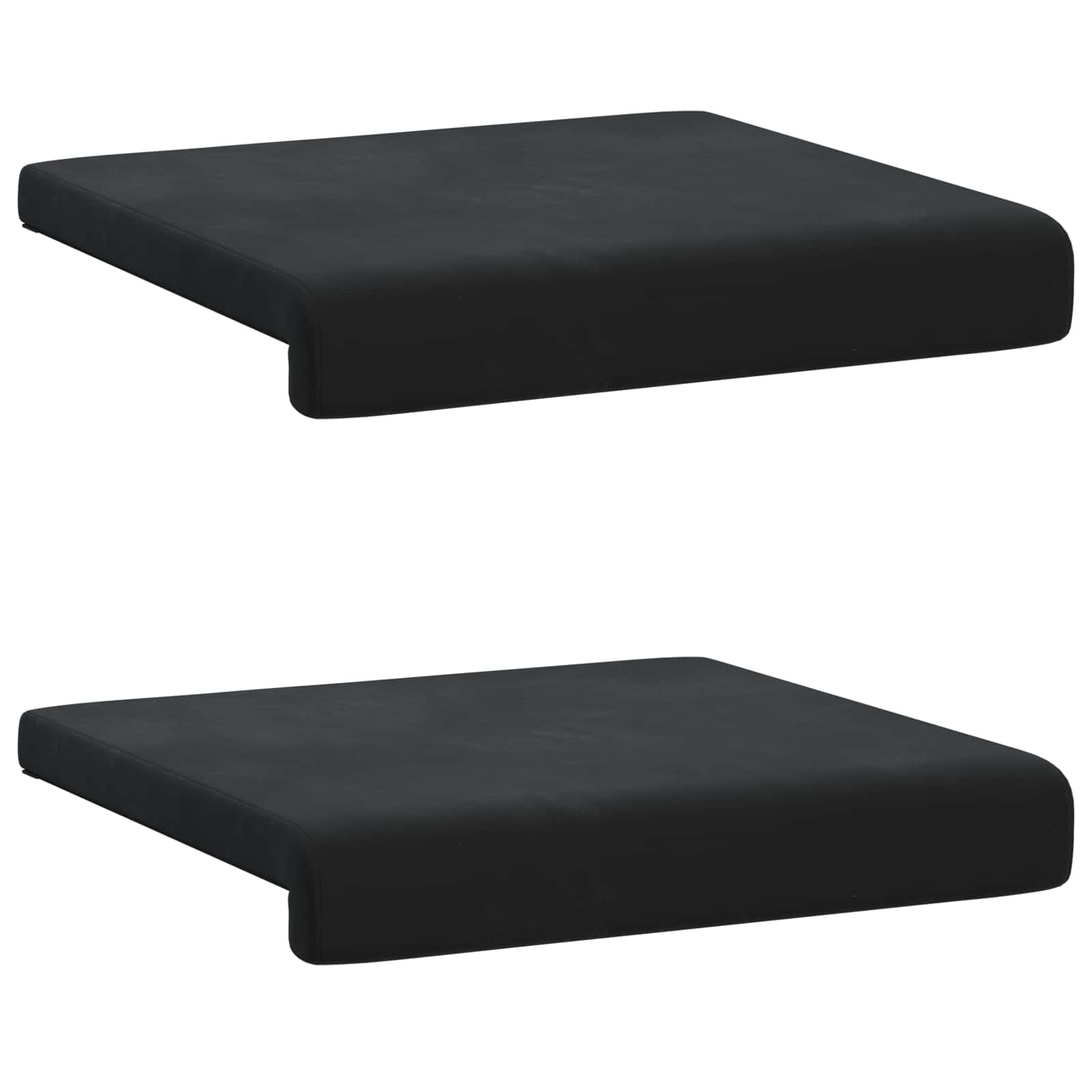 vidaXL Poduszka na ławkę 2 pcs Welur Czarny Głębokość 35 cm