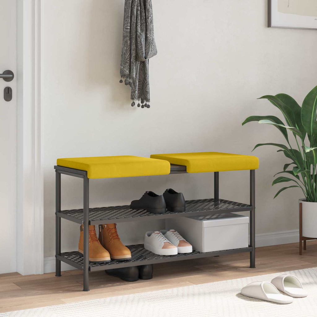 vidaXL Poduszka na ławkę 2 pcs Welur żółty Głębokość 35 cm