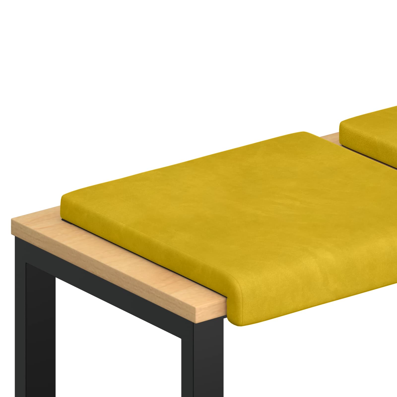 vidaXL Poduszka na ławkę 2 pcs Welur żółty Głębokość 35 cm