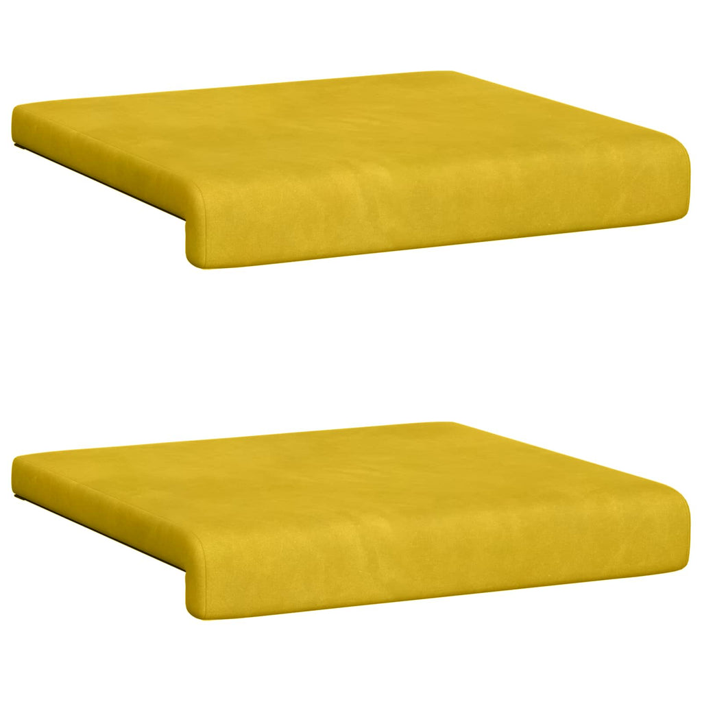 vidaXL Poduszka na ławkę 2 pcs Welur żółty Głębokość 35 cm