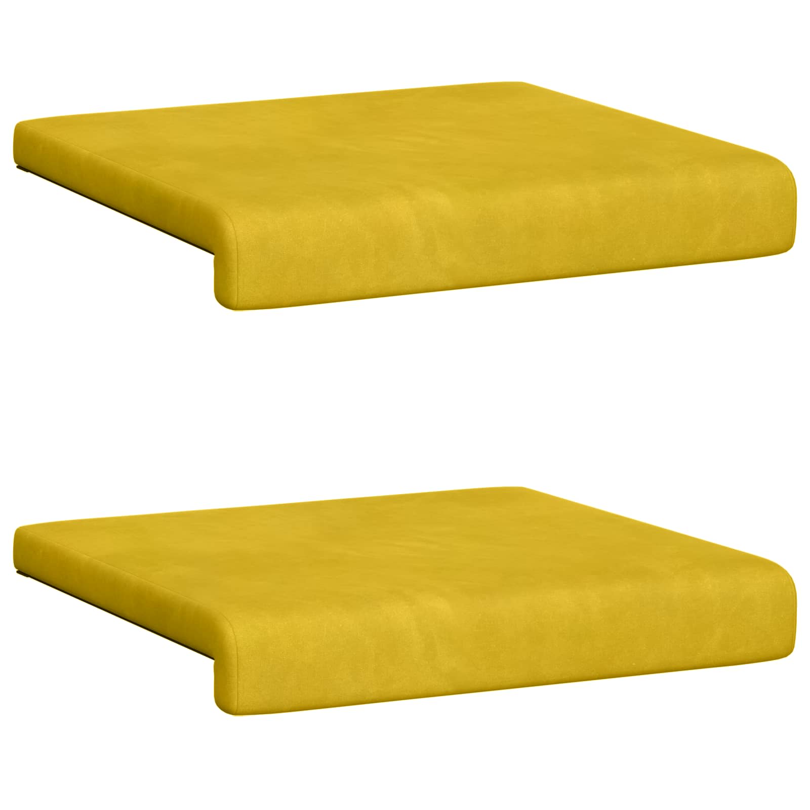 vidaXL Poduszka na ławkę 2 pcs Welur żółty Głębokość 35 cm