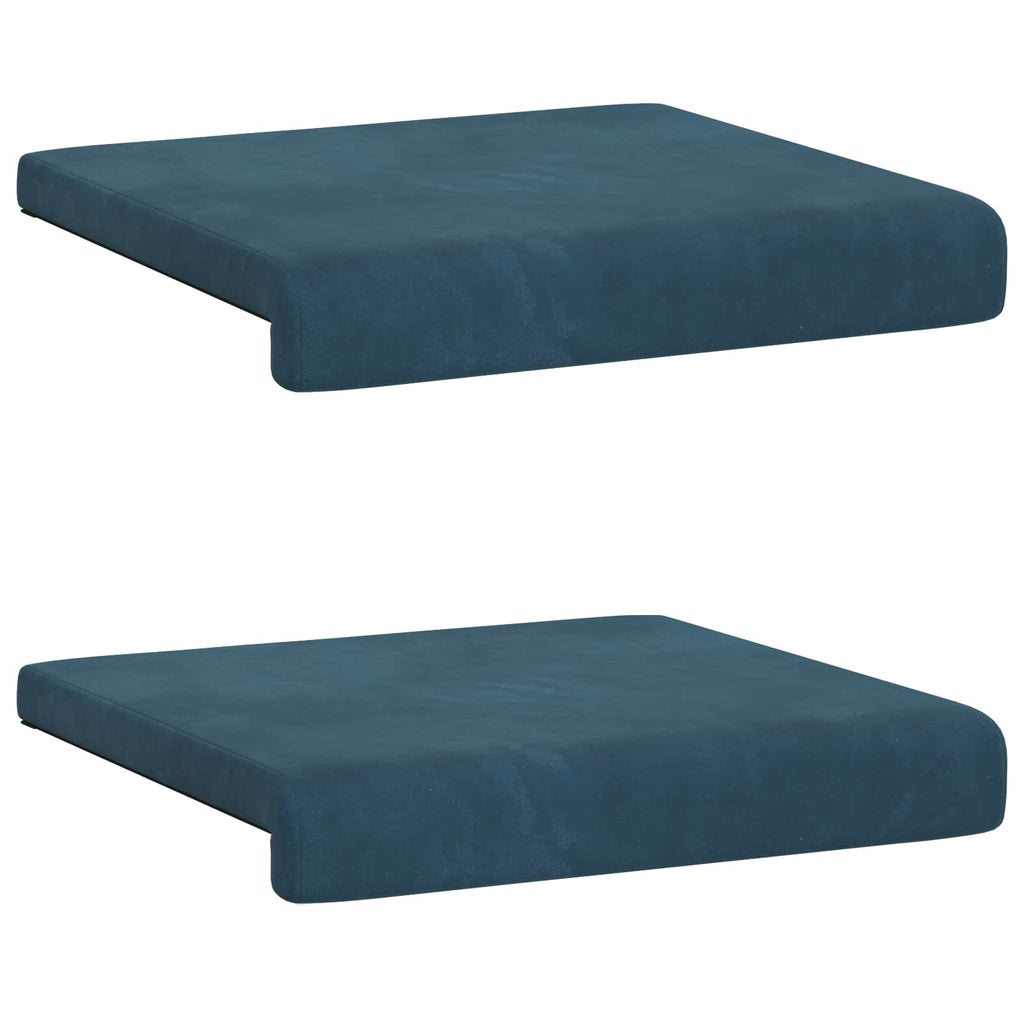 vidaXL Poduszka na ławkę 2 pcs Welur niebieski Głębokość 35 cm