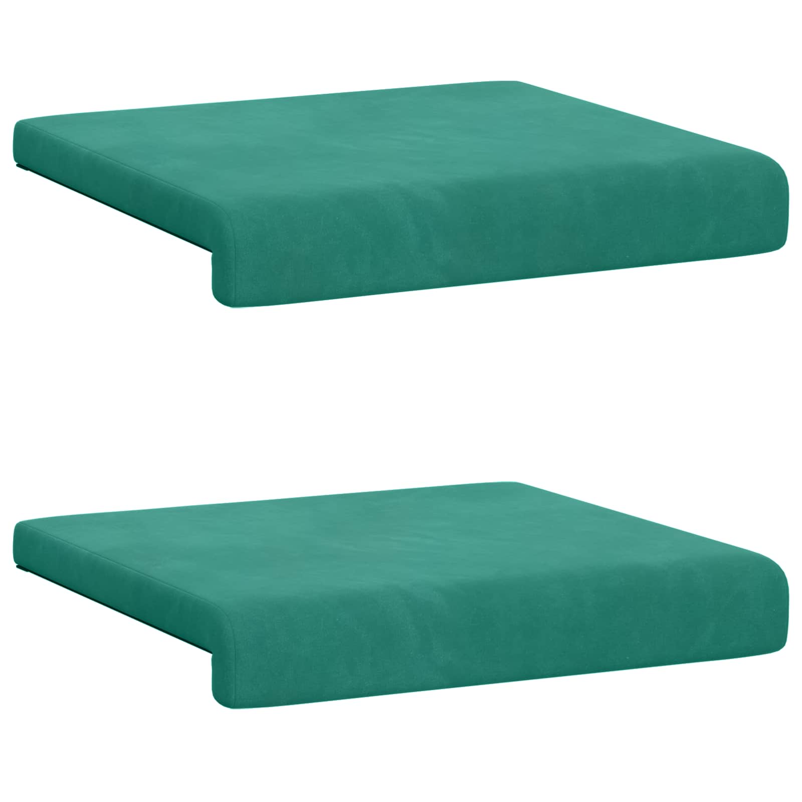 vidaXL Poduszka na ławkę 2 pcs Welur Turkusowy Głębokość 35 cm
