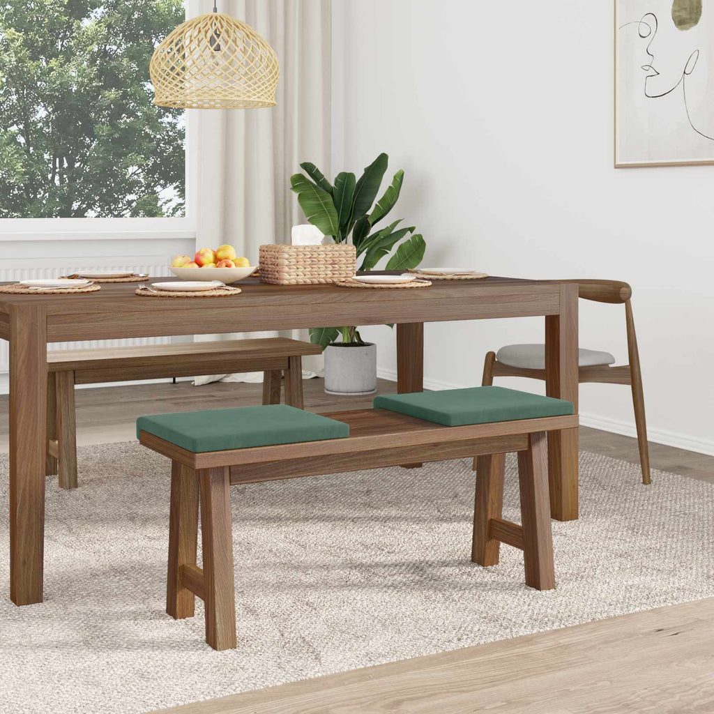 vidaXL Poduszka na ławkę 2 pcs Welur Zielony morski Głębokość 35 cm