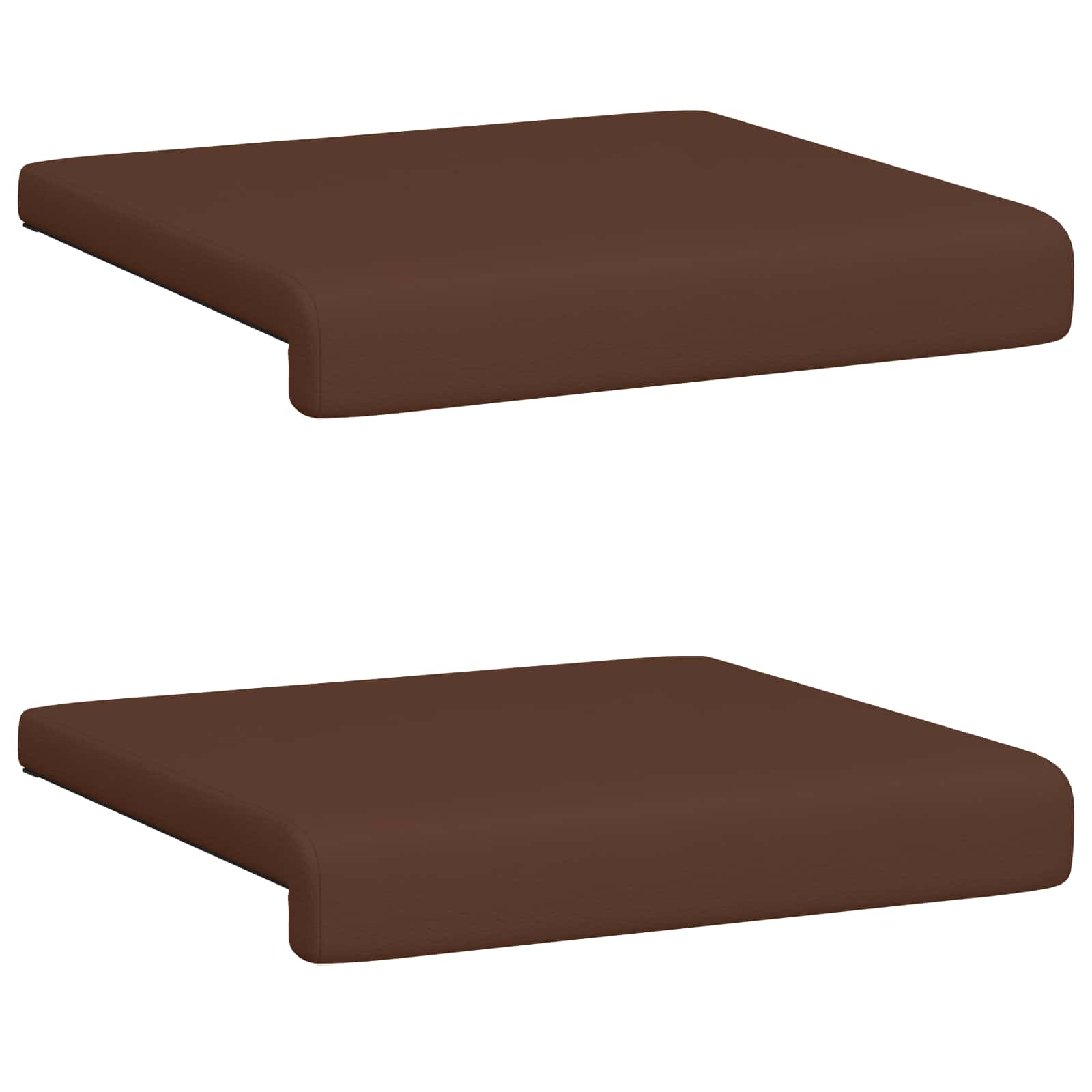 vidaXL Poduszka na ławkę 2 pcs Ekoskóra brązowy Głębokość 35 cm