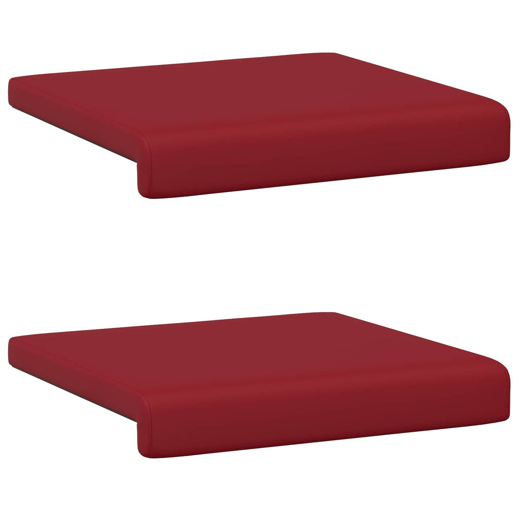 vidaXL Poduszka na ławkę 2 pcs Ekoskóra Czerwone wino Głębokość 35 cm