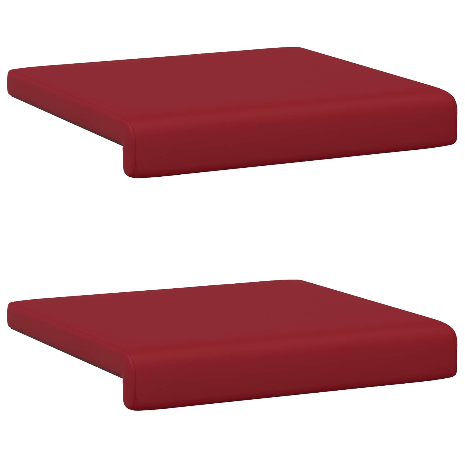 vidaXL Poduszka na ławkę 2 pcs Ekoskóra Czerwone wino Głębokość 35 cm