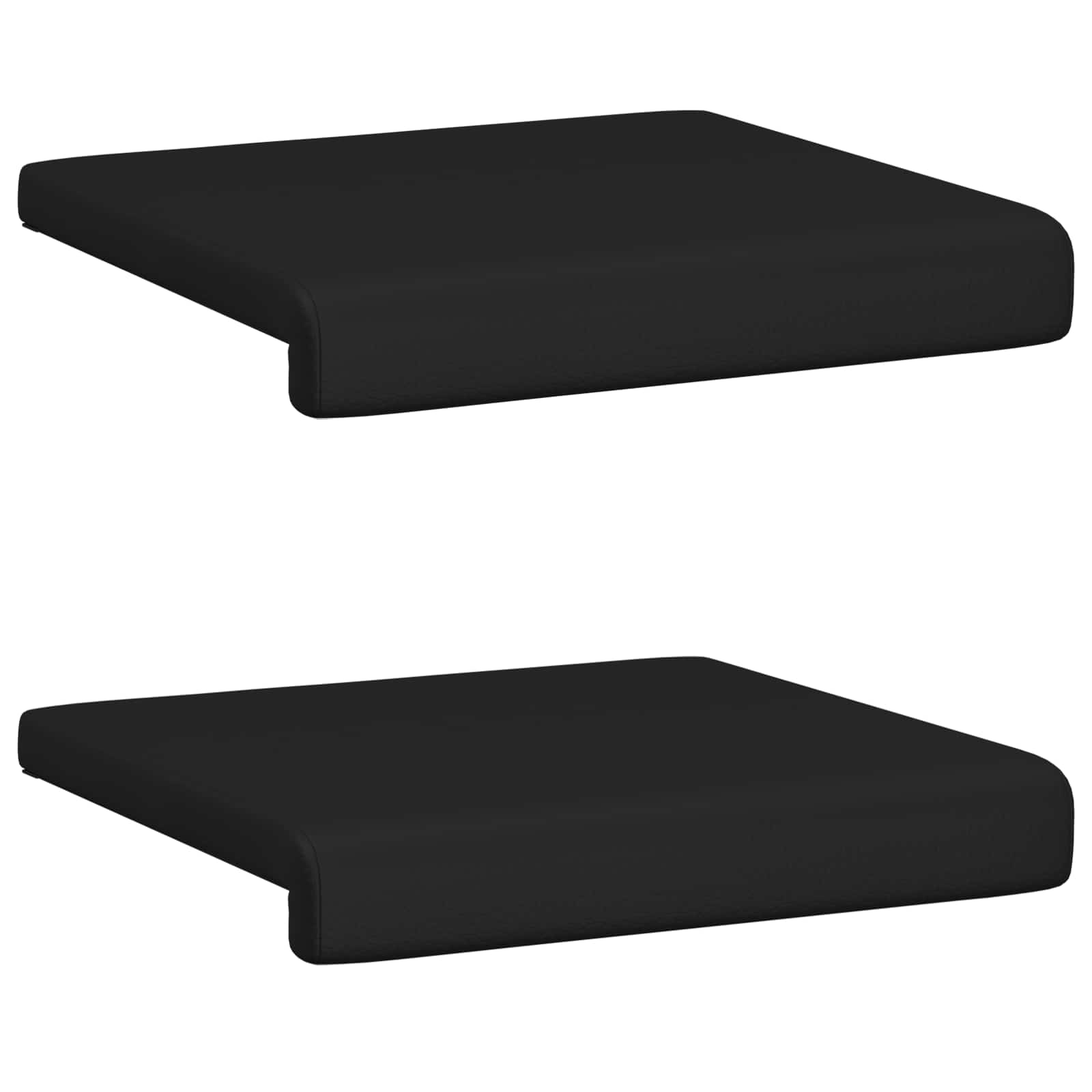 vidaXL Poduszka na ławkę 2 pcs Ekoskóra Czarny Głębokość 35 cm