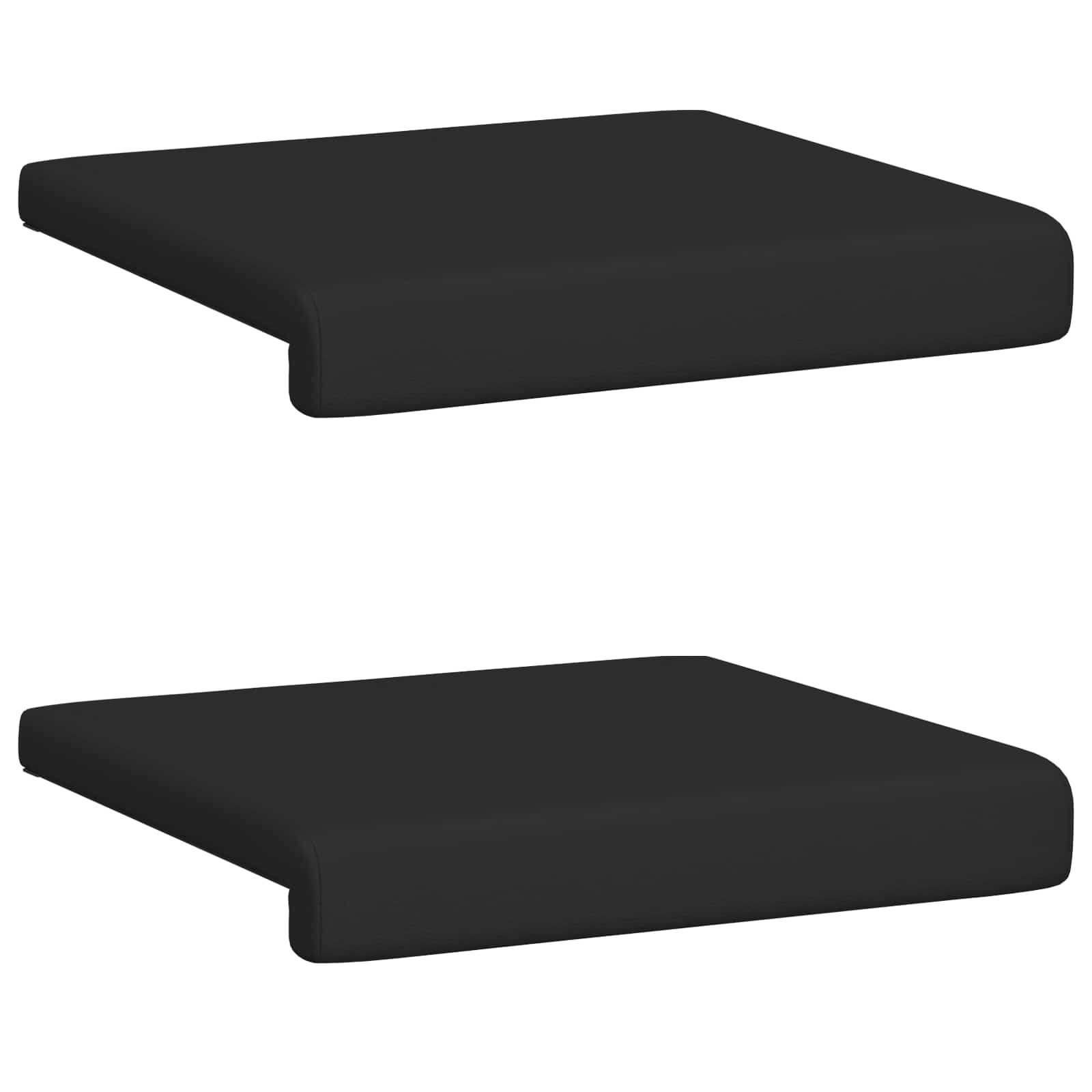 vidaXL Poduszka na ławkę 2 pcs Ekoskóra Czarny Głębokość 35 cm