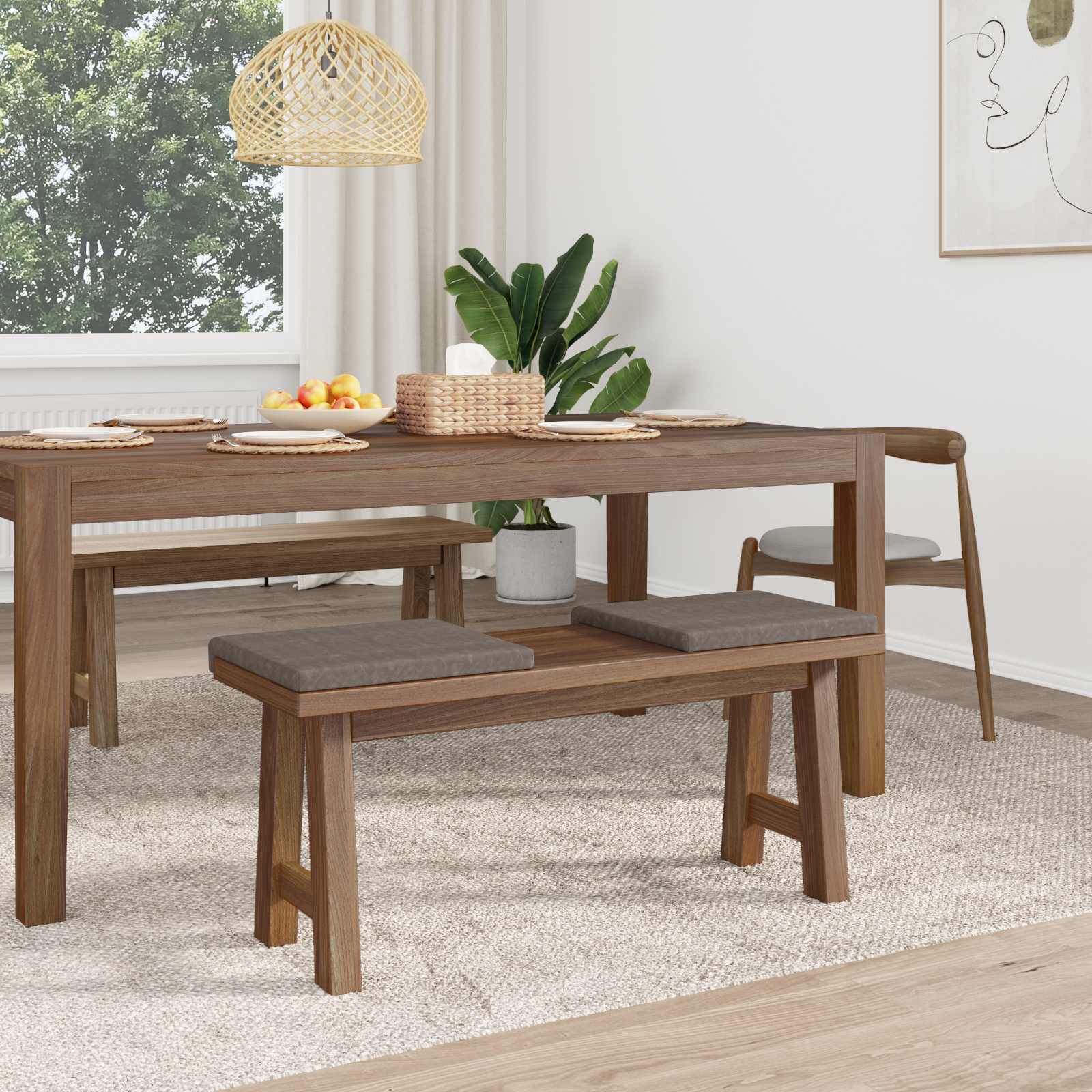 vidaXL Poduszka na ławkę 2 pcs Ekoskóra Szary Głębokość 35 cm