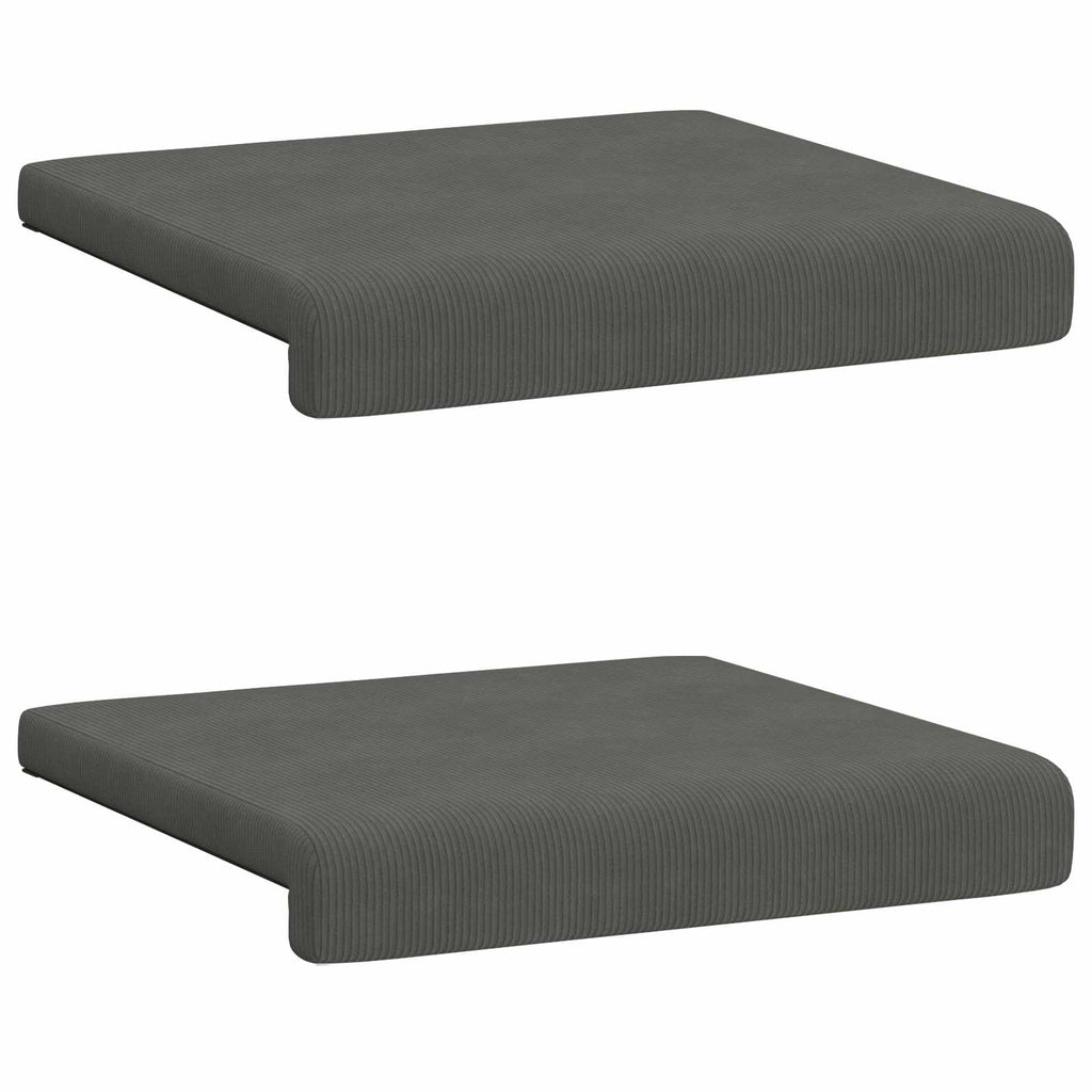 vidaXL Poduszka na ławkę 2 pcs sztruks ciemnoszary Głębokość 35 cm