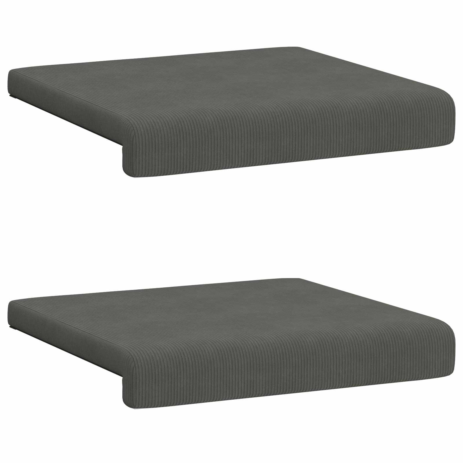 vidaXL Poduszka na ławkę 2 pcs sztruks ciemnoszary Głębokość 35 cm