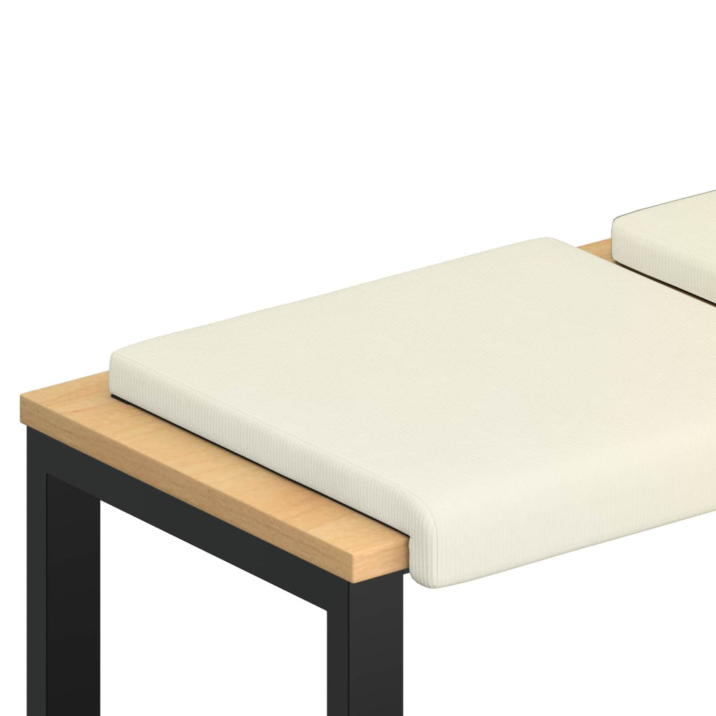 vidaXL Poduszka na ławkę 2 pcs sztruks kremowy Głębokość 35 cm