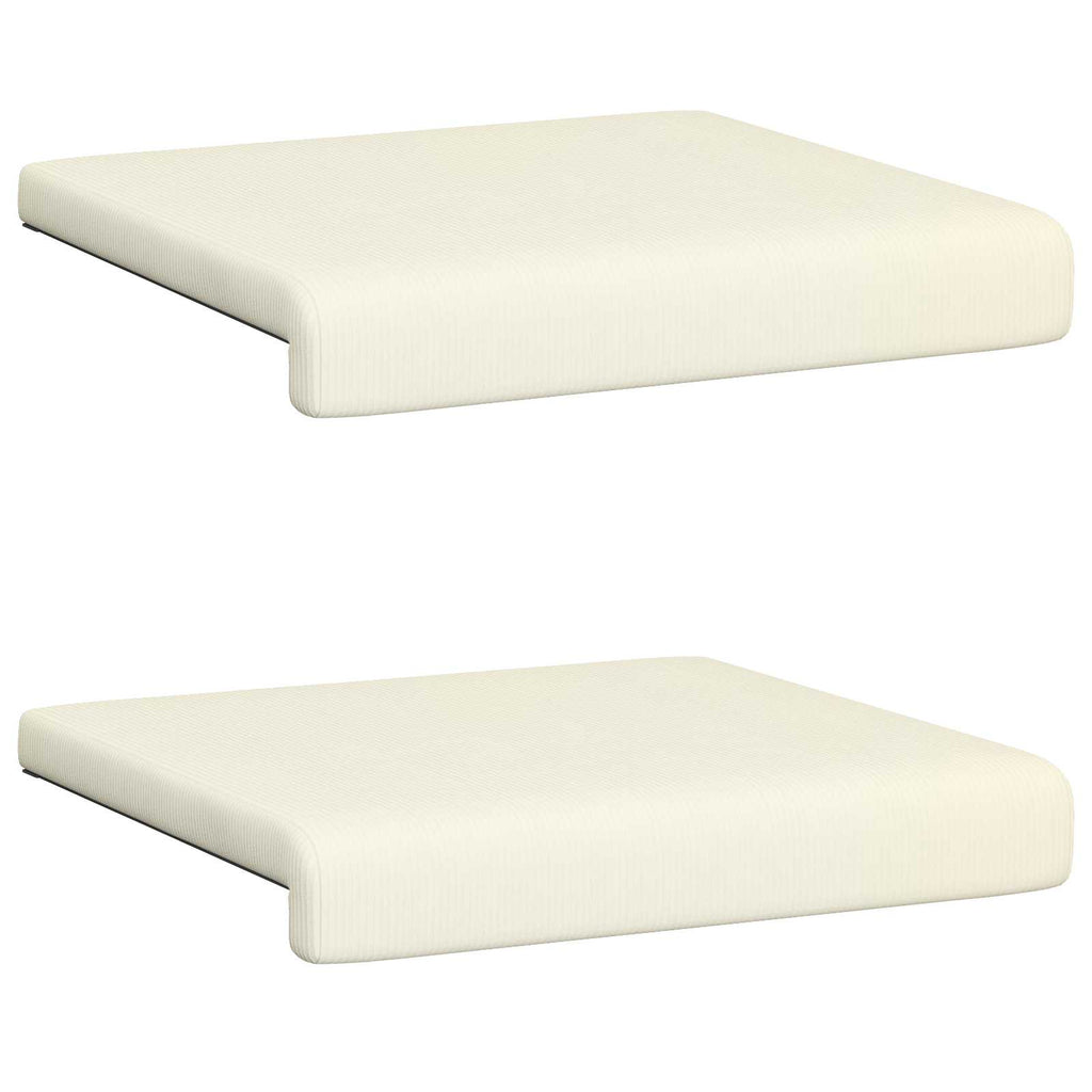 vidaXL Poduszka na ławkę 2 pcs sztruks kremowy Głębokość 35 cm