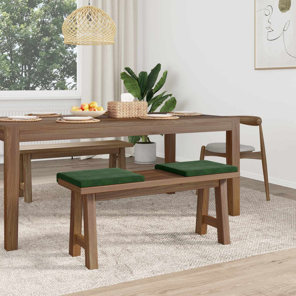 vidaXL Poduszka na ławkę 2 pcs sztruks Ciemnozielony Głębokość 35 cm