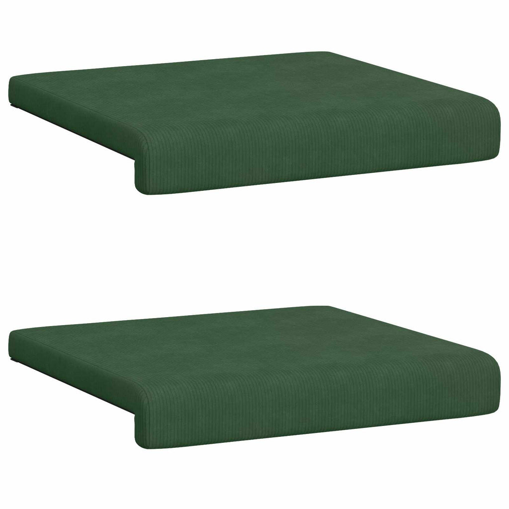 vidaXL Poduszka na ławkę 2 pcs sztruks Ciemnozielony Głębokość 35 cm