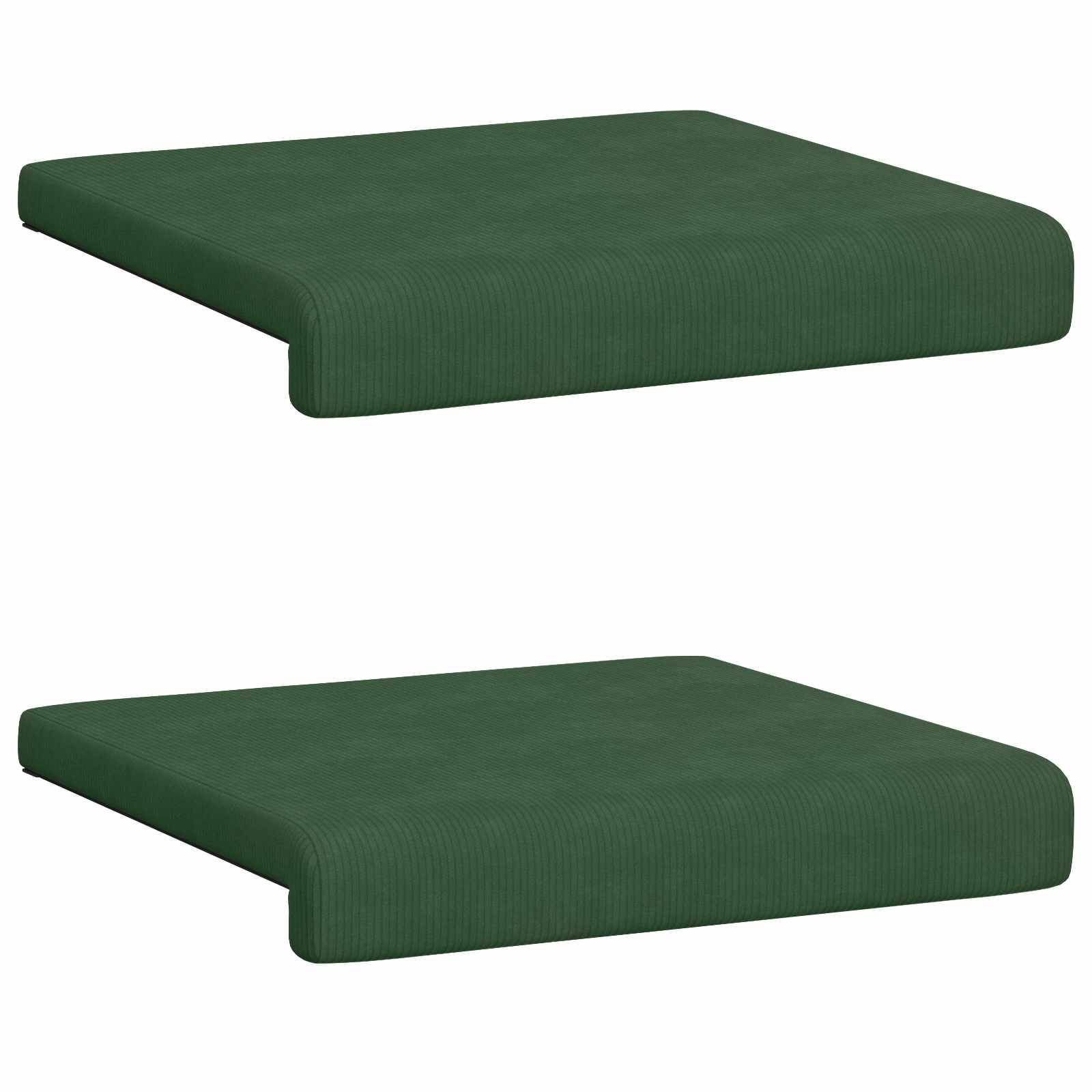 vidaXL Poduszka na ławkę 2 pcs sztruks Ciemnozielony Głębokość 35 cm
