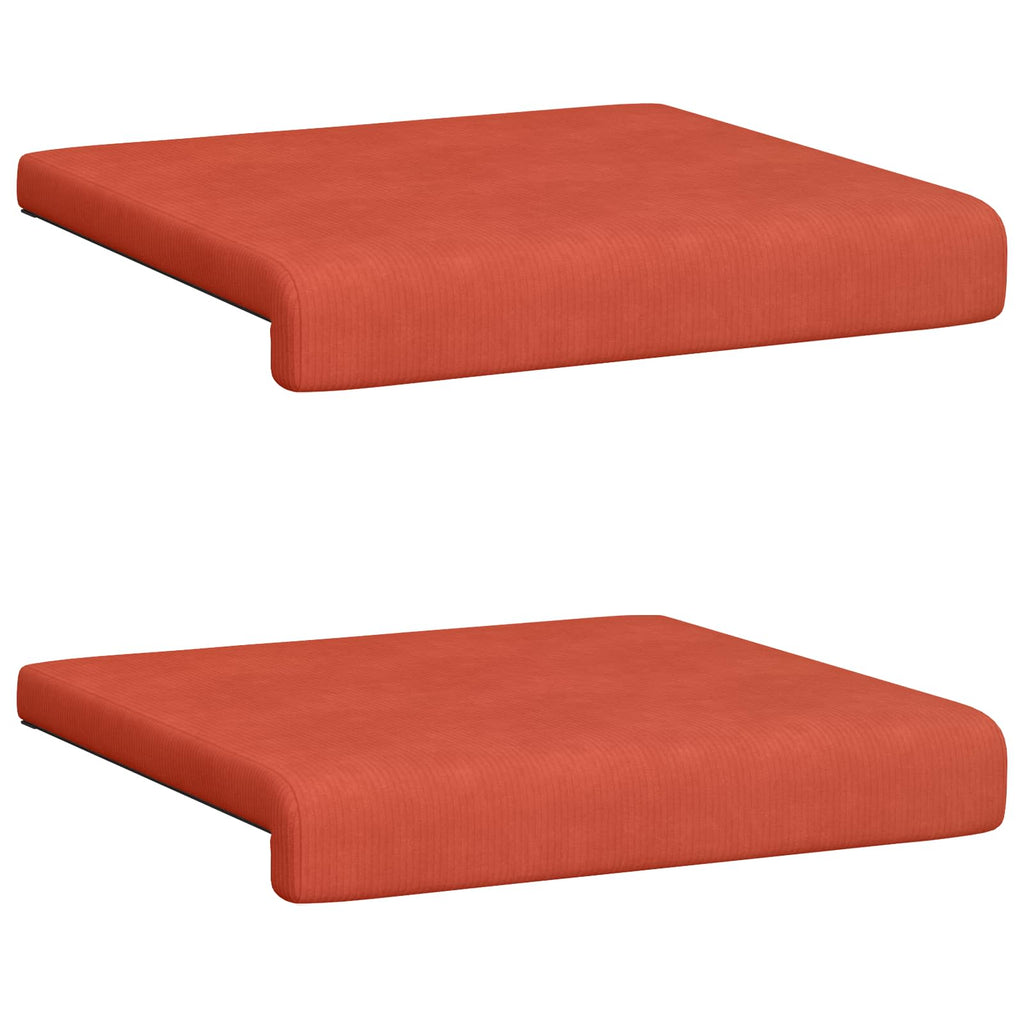 vidaXL Poduszka na ławkę 2 pcs sztruks Czerwono-pomarańczowy