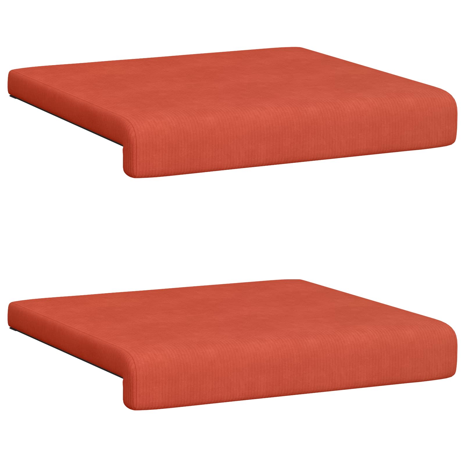 vidaXL Poduszka na ławkę 2 pcs sztruks Czerwono-pomarańczowy