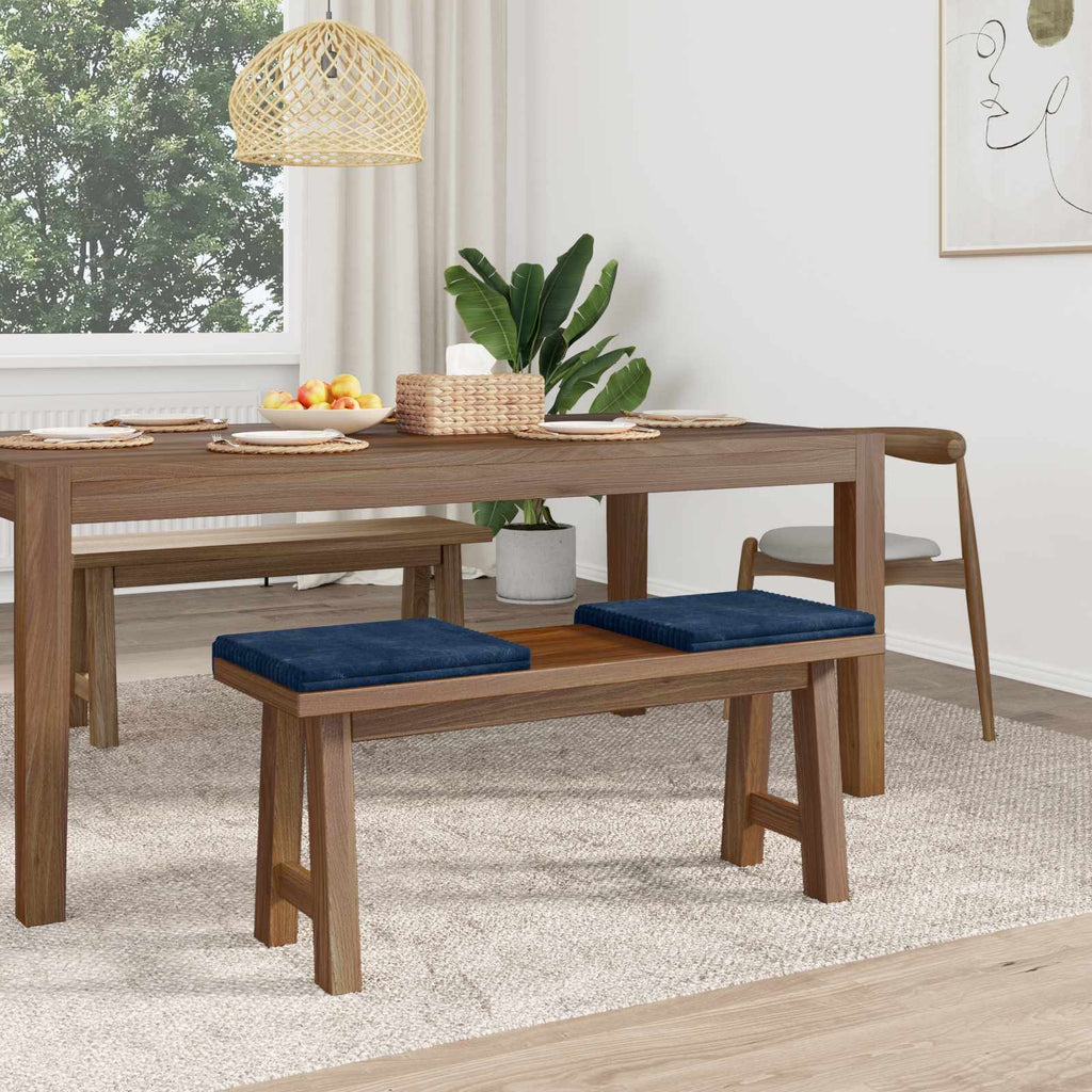 vidaXL Poduszka na ławkę 2 pcs Pluszowy kord Granatowy Głębokość 35 cm