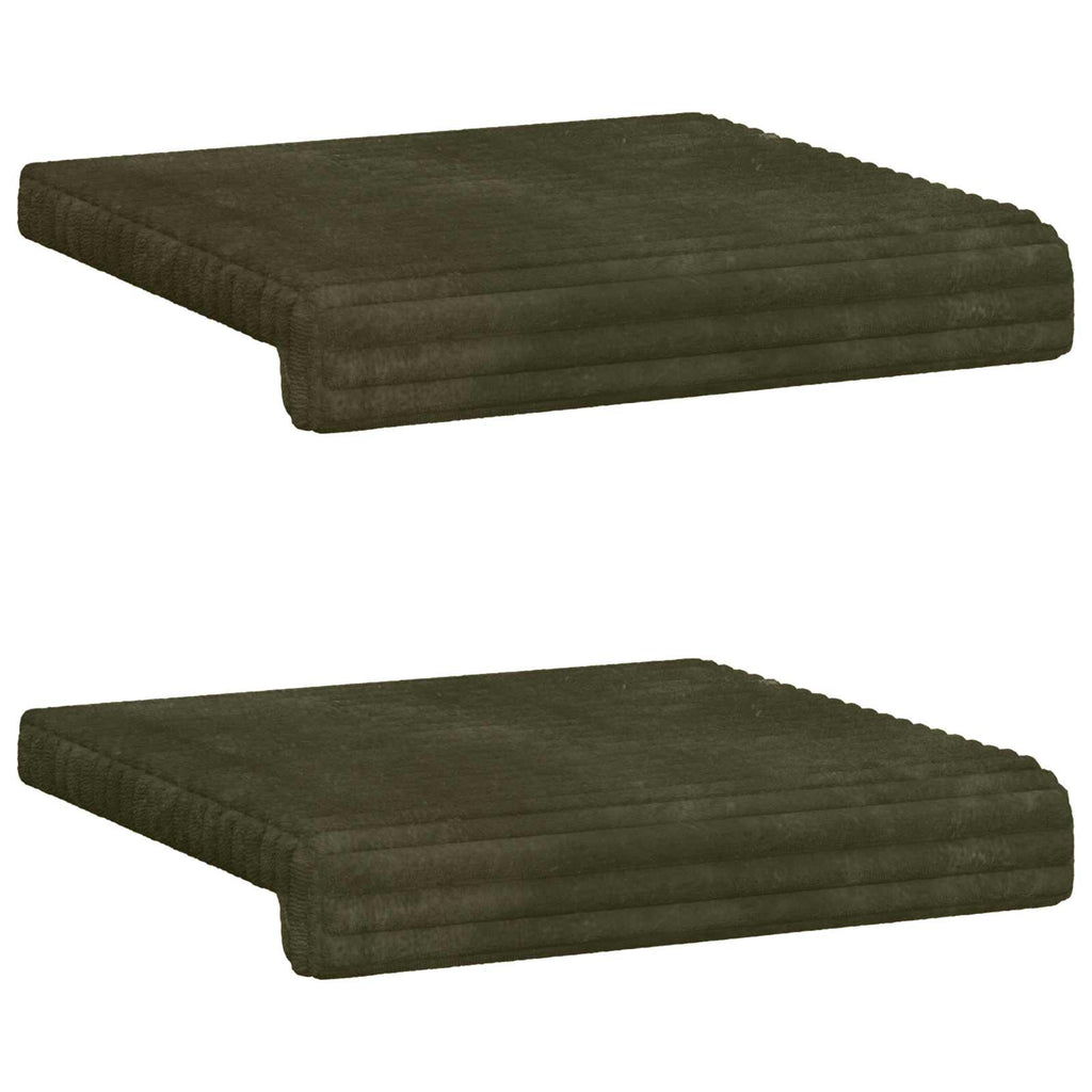 vidaXL Poduszka na ławkę 2 pcs Pluszowy kord zielony Głębokość 35 cm